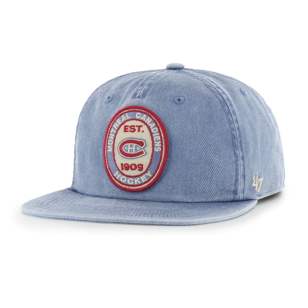 Montreal Canadiens NHL 47 Brand Men's Royal Boot Path RF Captain Snapback