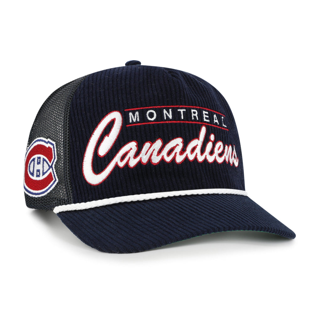 Montreal Canadiens NHL 47 Brand Men's Navy Double Header Mesh Hitch Snapback