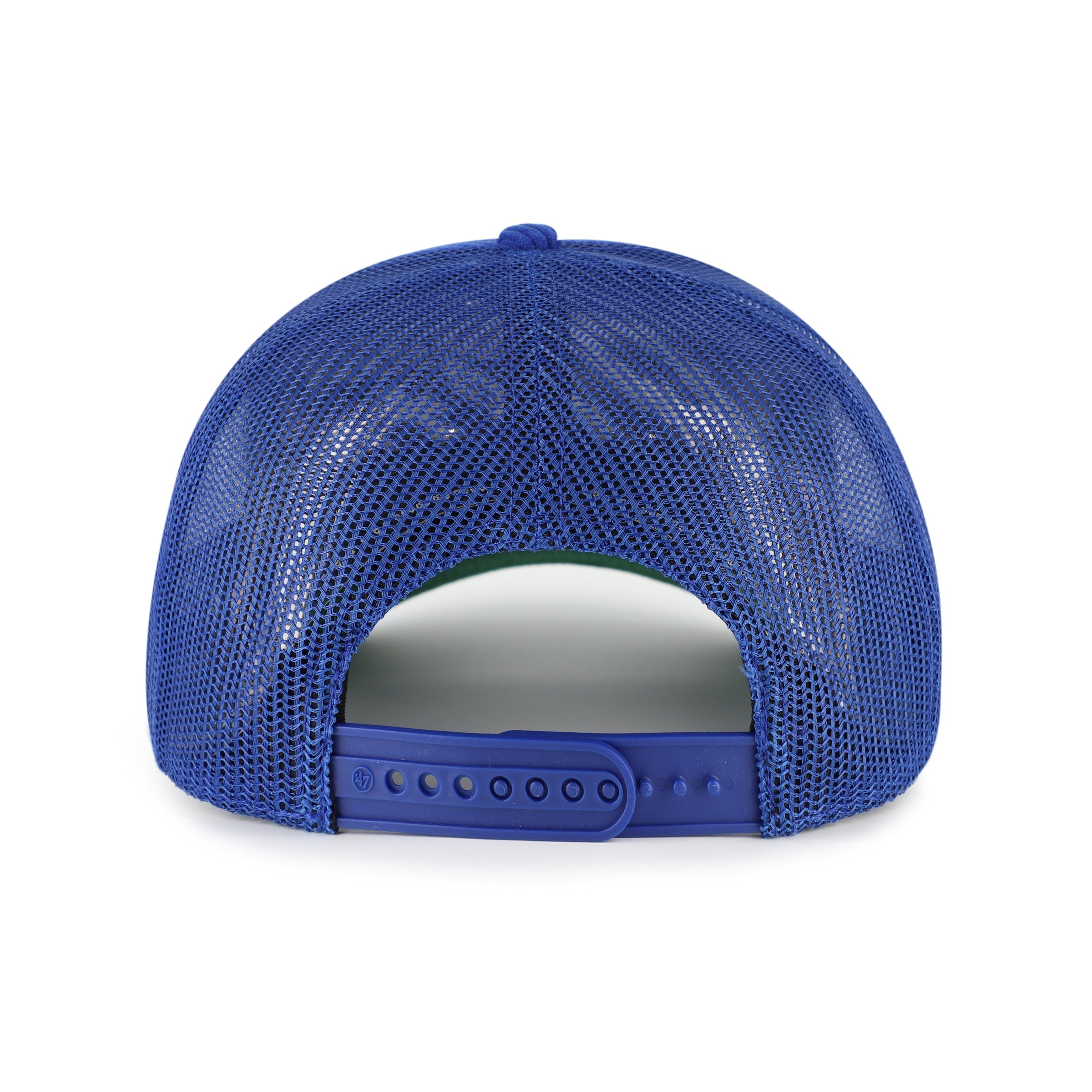 Edmonton Oilers NHL 47 Brand Men's Royal Double Header Mesh Hitch Snapback