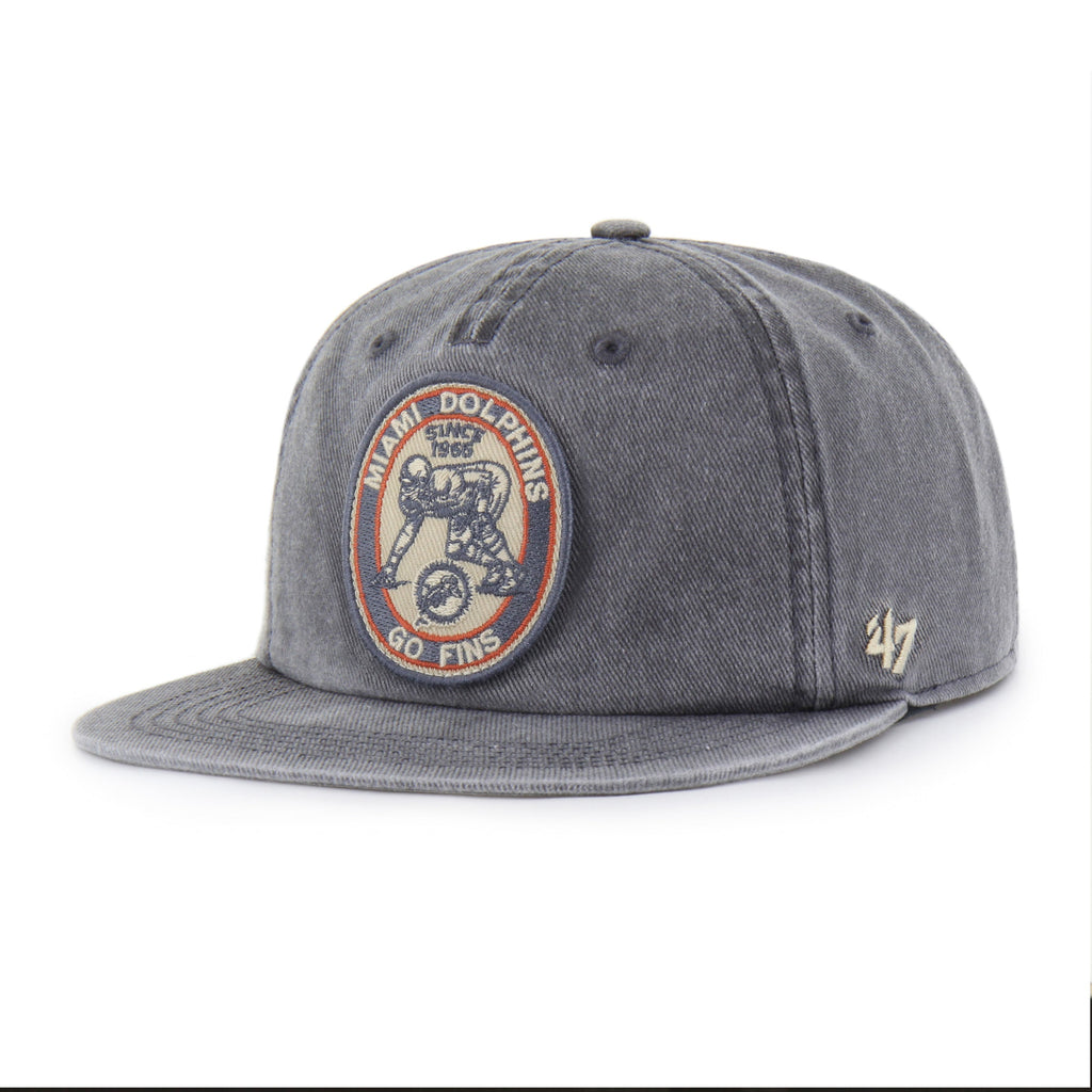 Miami Dolphins NFL 47 Brand Men's Grey Boot Path RF Captain Snapback