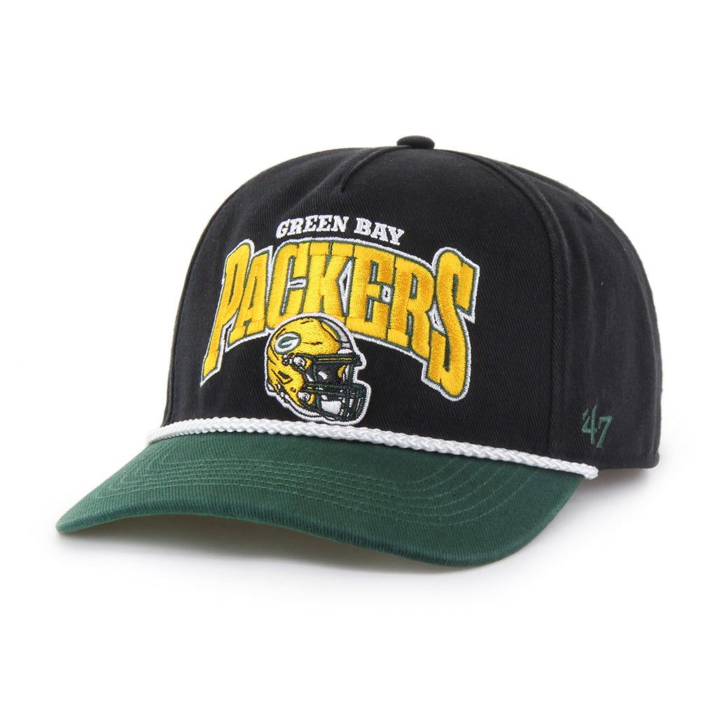Green Bay Packers NFL 47 Brand Men's Black Palermo Hitch Snapback Hat