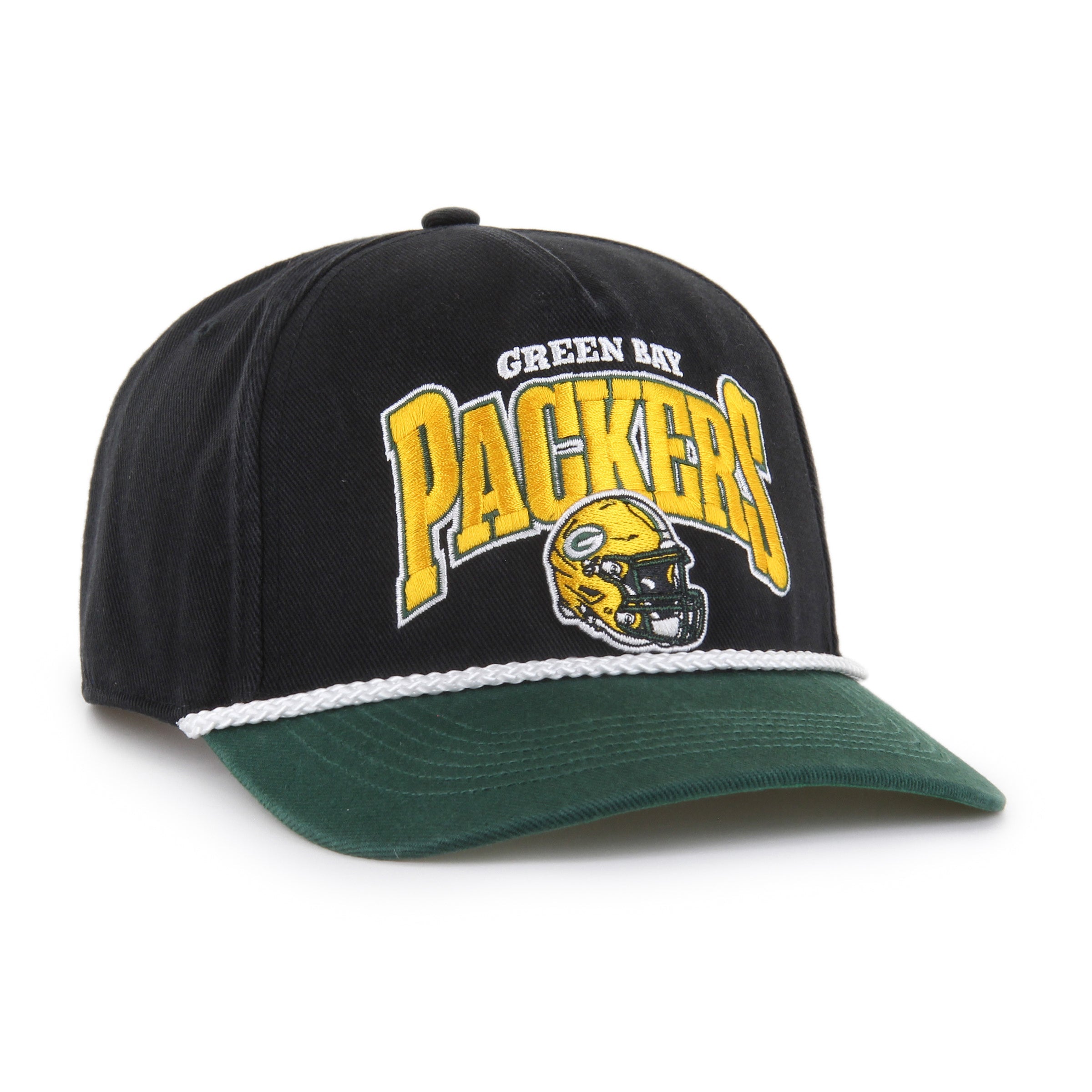 Green Bay Packers NFL 47 Brand Men's Black Palermo Hitch Snapback Hat