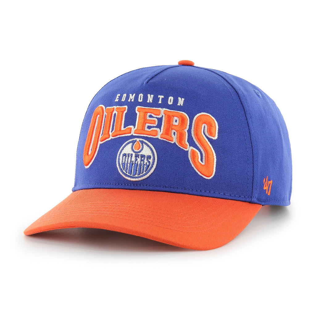 Edmonton Oilers NHL 47 Brand Men's Royal/Orange Hard Hat Arch Hitch Snapback Hat