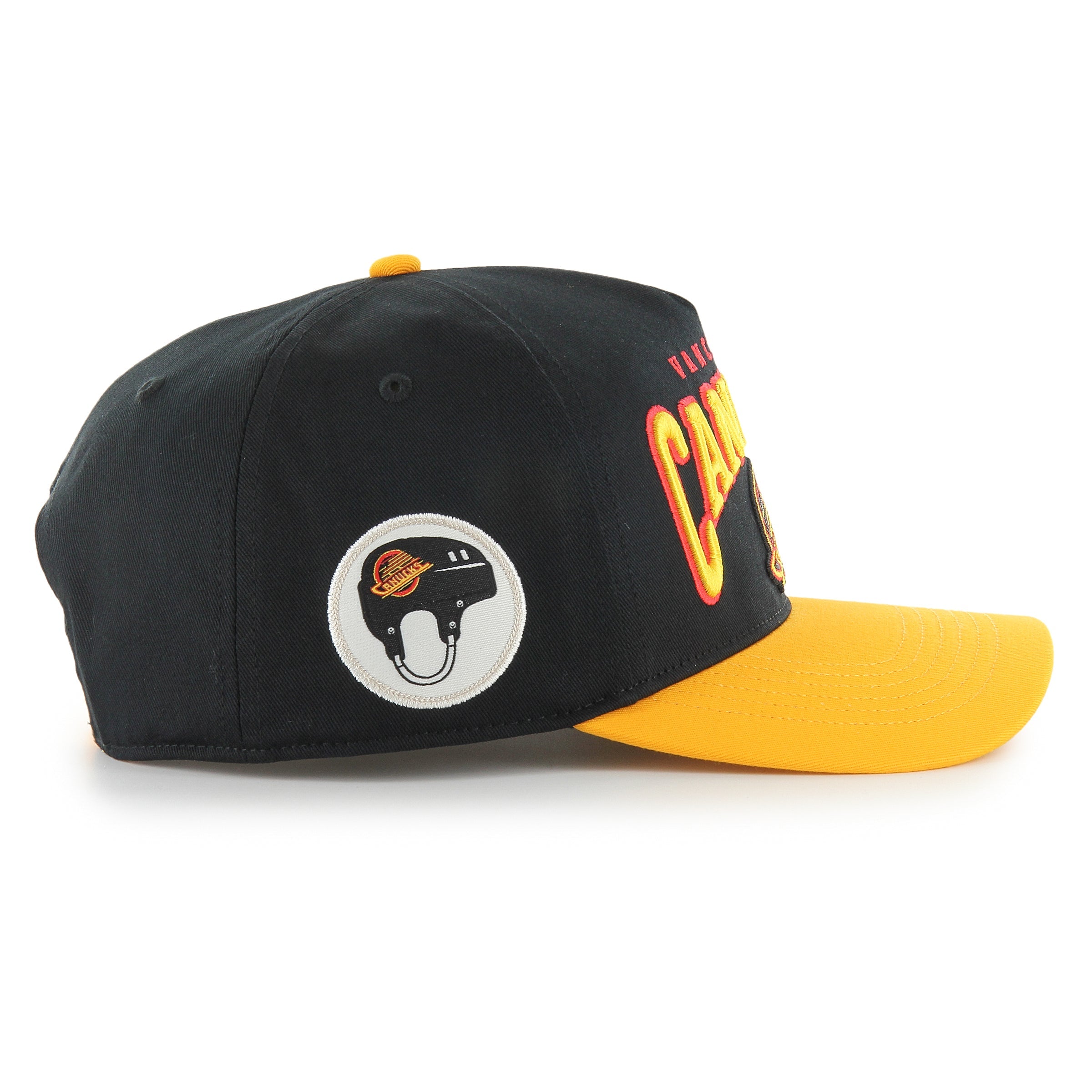 Vancouver Canucks NHL 47 Brand Men's Black Hard Hat Arch Hitch Snapback Hat