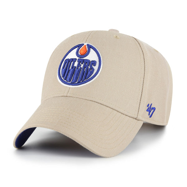 Edmonton Oilers NHL 47 Brand Men's Khaki MVP Sure Shot Snapback