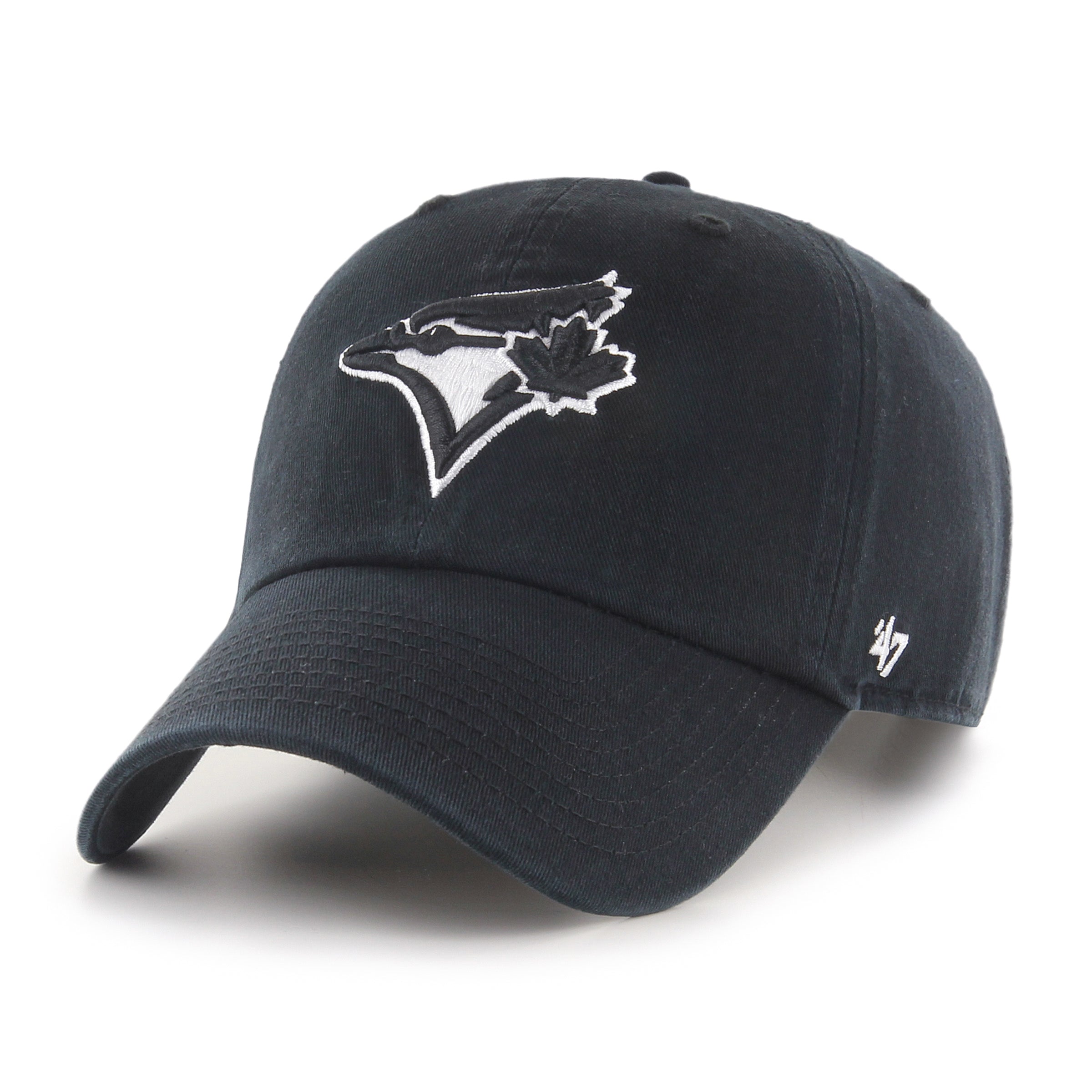 Toronto Blue Jays MLB 47 Brand Men's Black White Clean Up Adjustable Hat