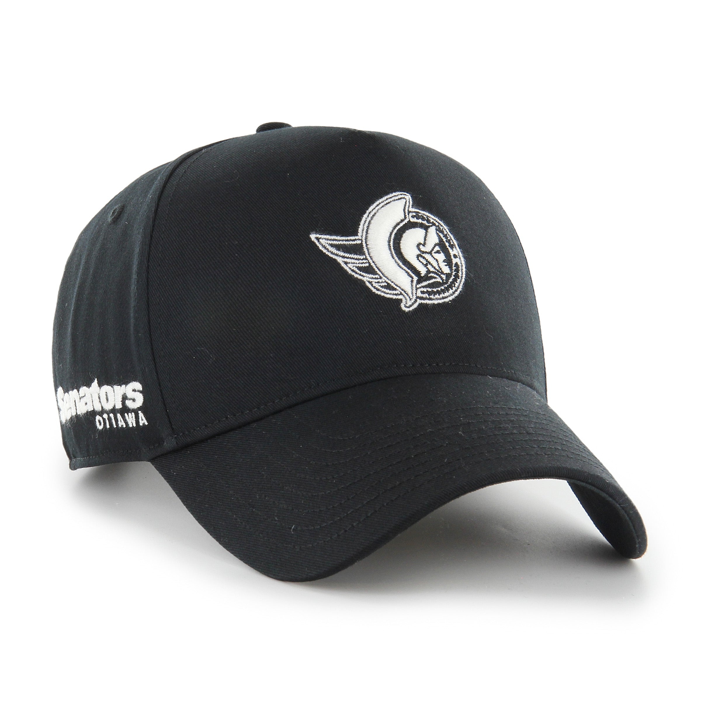 Ottawa Senators NHL 47 Brand Men's Black Foundational Offside Hitch Adjustable Hat