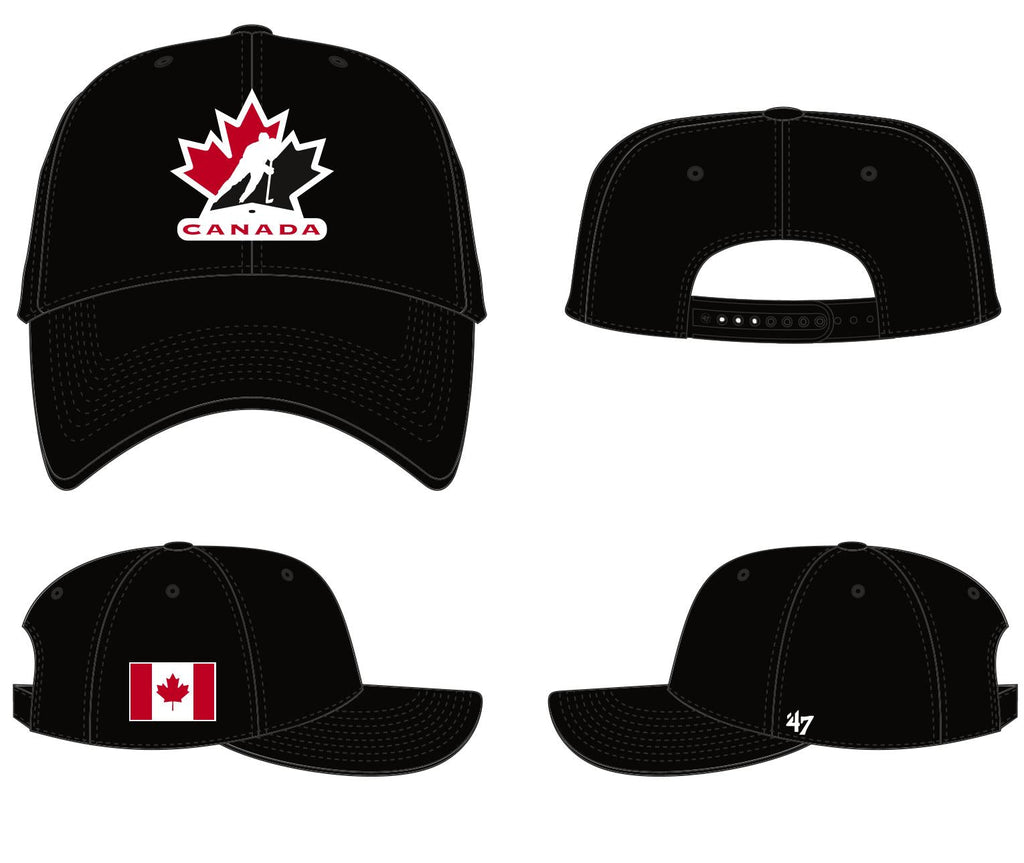Hockey Canada IIHF 47 Brand Men's Black Sure Shot MVP Snapback Hat