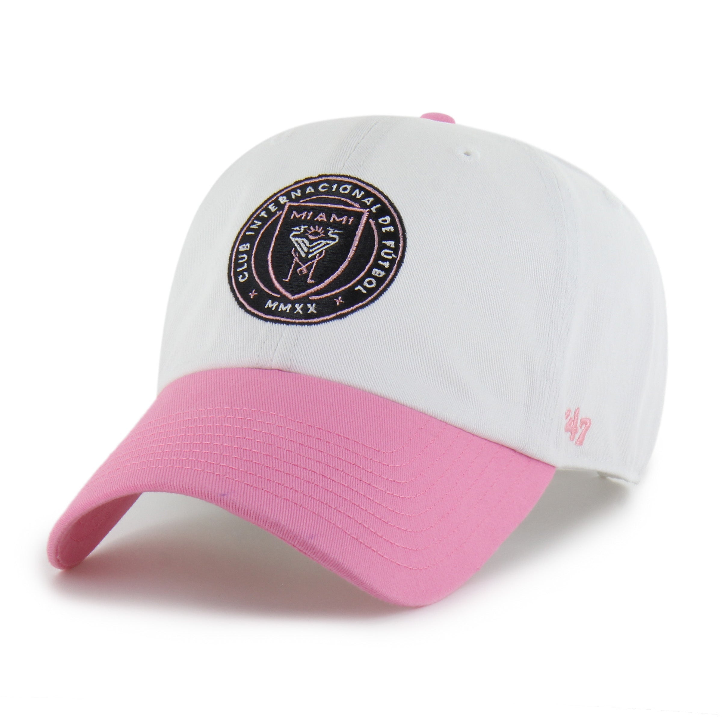 Inter Miami FC MLS 47 Brand Men's White Two Tone Clean Up Adjustable Hat