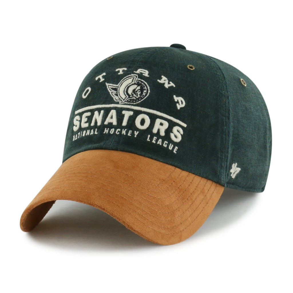 Ottawa Senators NHL 47 Brand Men's Green Windham Suede Clean Up Adjustable Hat