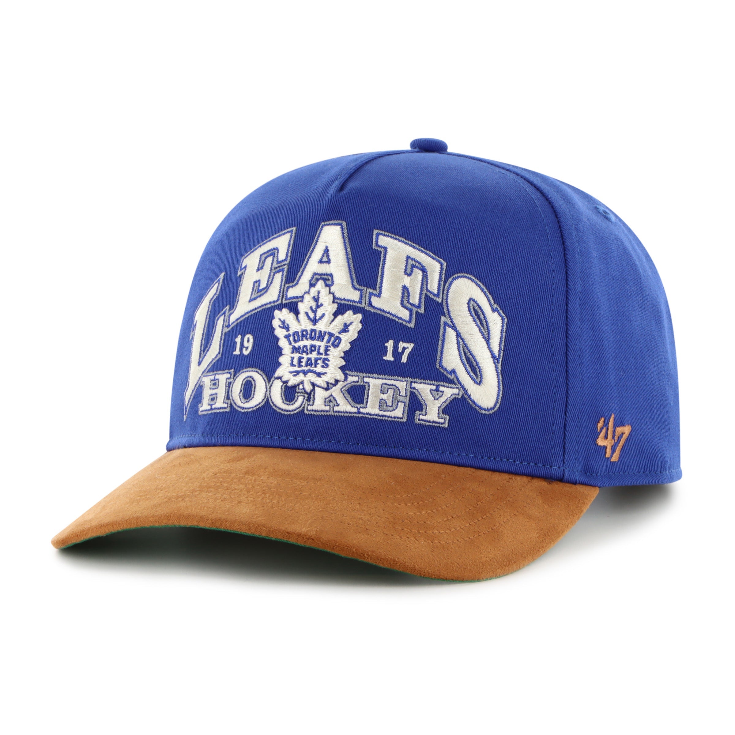 Toronto Maple Leafs NHL 47 Brand Men's Royal Break Wood Suede Hitch Snapback Hat