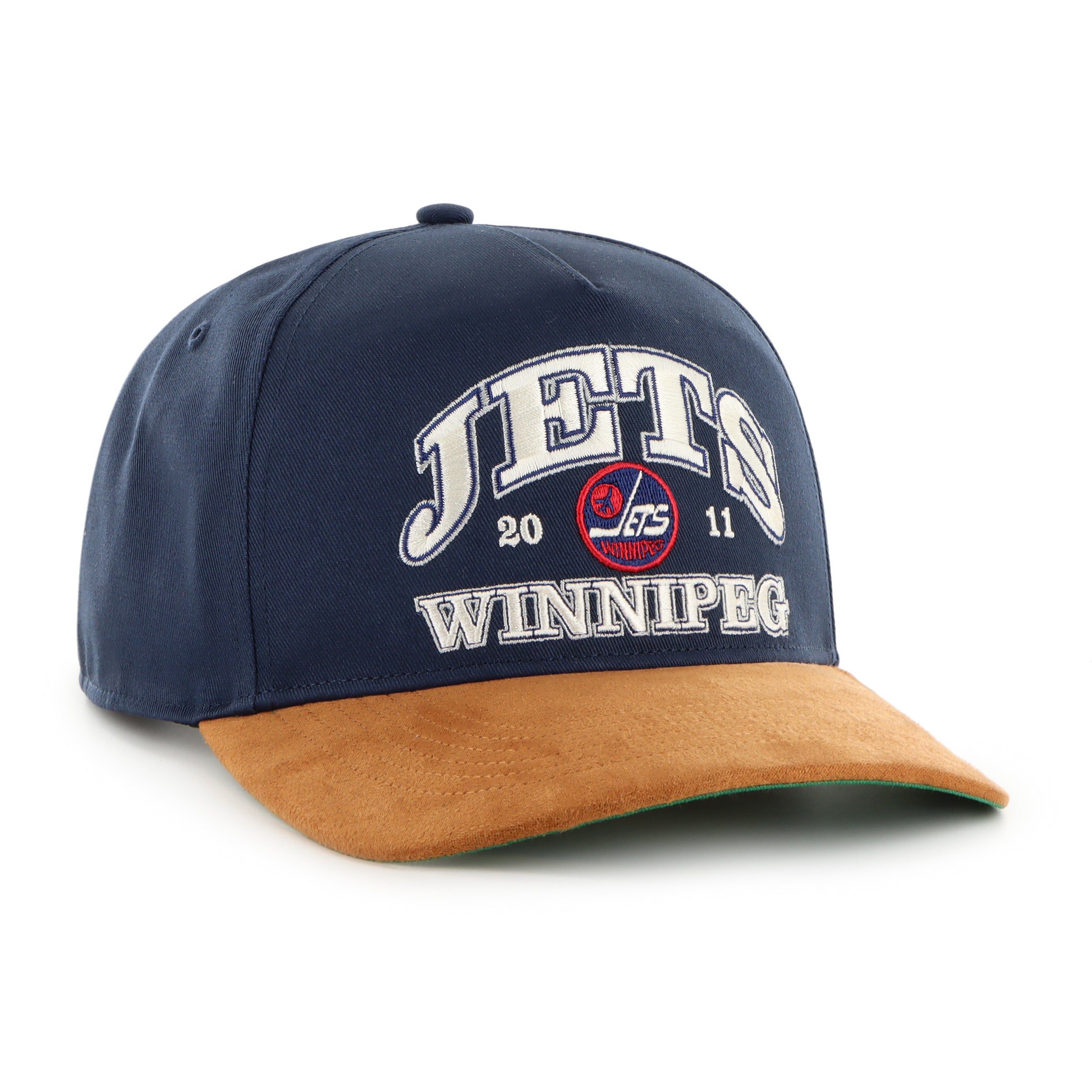 Winnipeg Jets NHL 47 Brand Men's Navy Break Wood Suede Hitch Snapback Hat