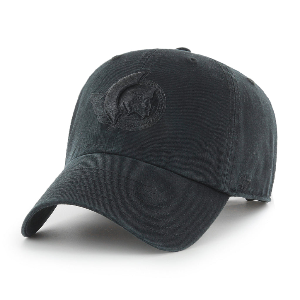 Ottawa Senators NHL 47 Brand Men's Black on Black Clean Up Adjustable Hat