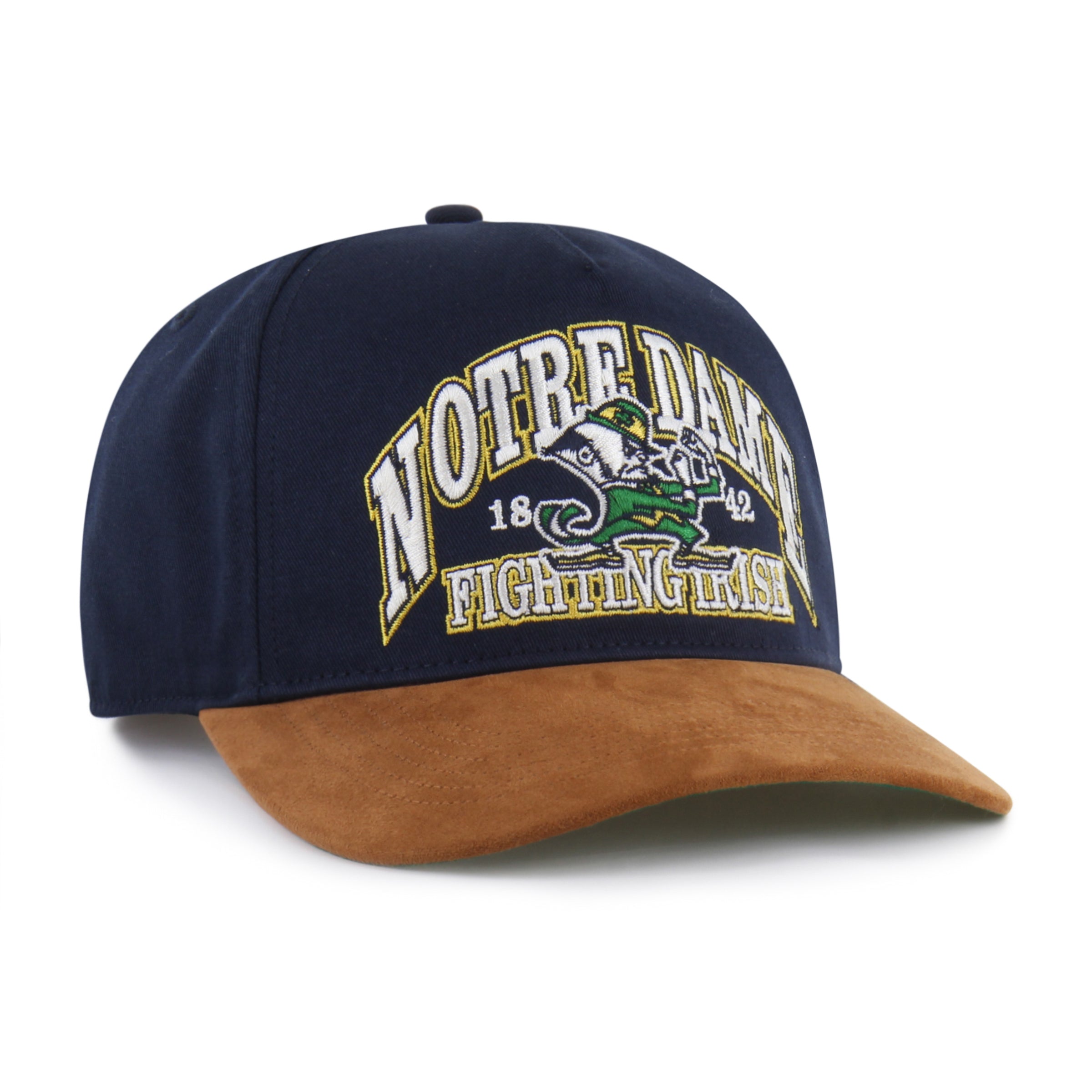 Notre Dame Fighting Irish NCAA 47 Brand Men's Navy Break Wood Suede Hitch Snapback Hat