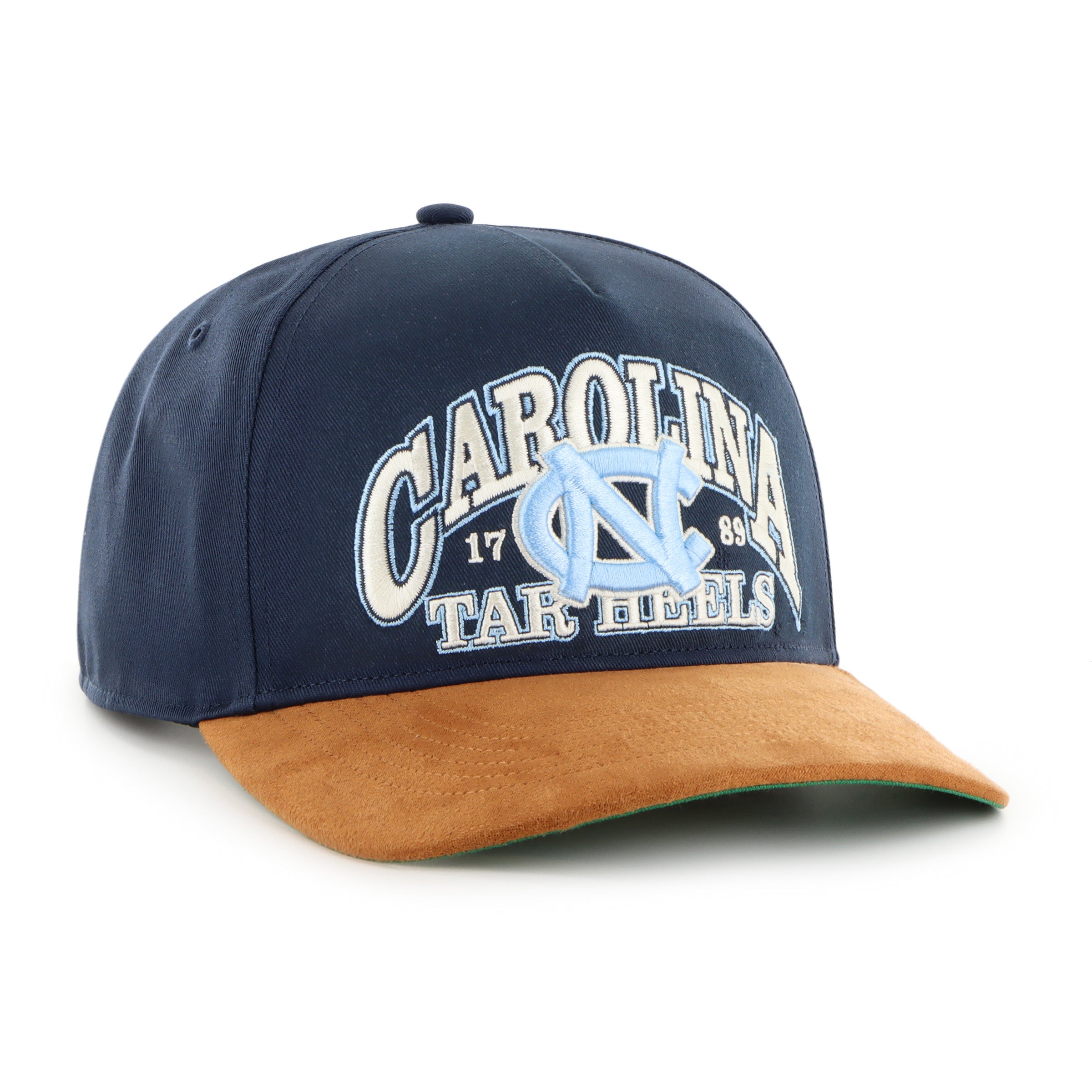 North Carolina Tar Heels NCAA 47 Brand Men's Navy Break Wood Suede Hitch Snapback Hat