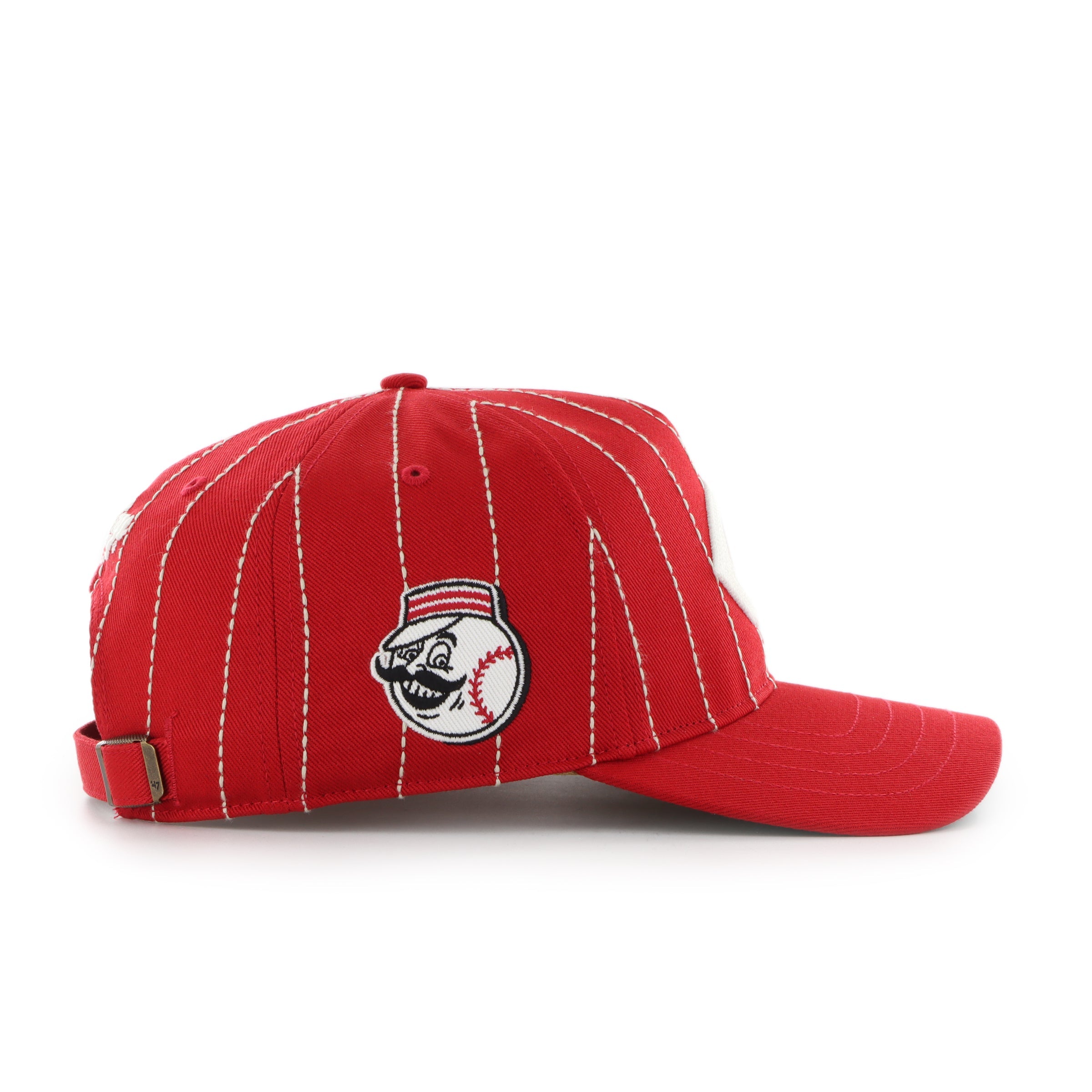 Cincinnati Reds MLB 47 Brand Men's Red Rawlings Pinstripe Hitch Adjustable Hat