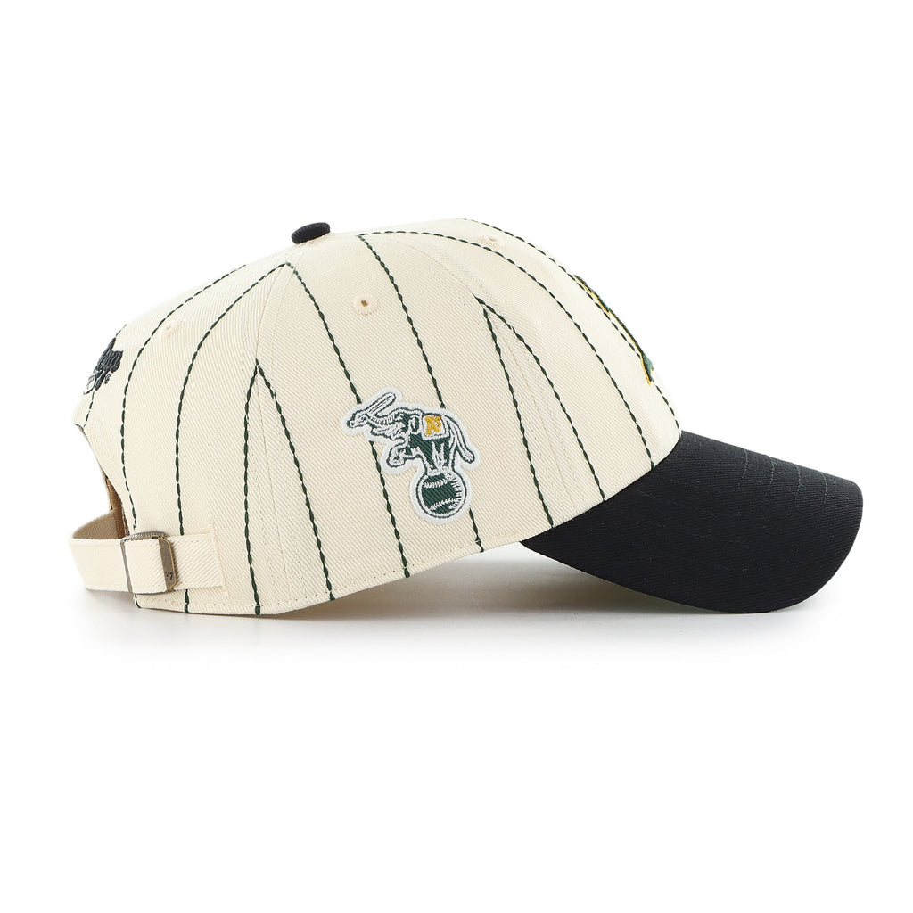 Oakland Athletics MLB 47 Brand Men's Beige Rawlings Pinstripe Clean Up  Adjustable Hat
