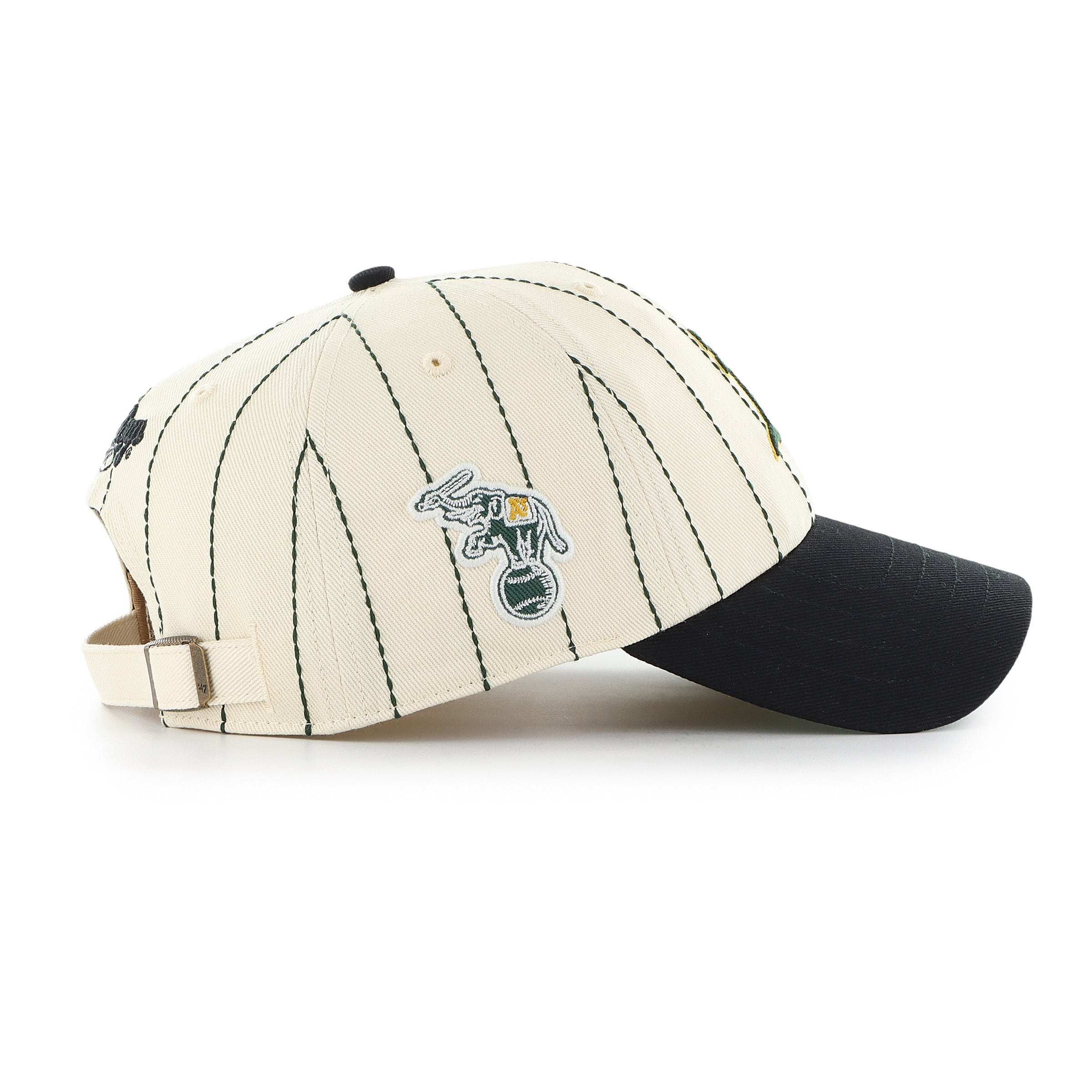 Oakland Athletics MLB 47 Brand Men's Beige Rawlings Pinstripe Clean Up  Adjustable Hat