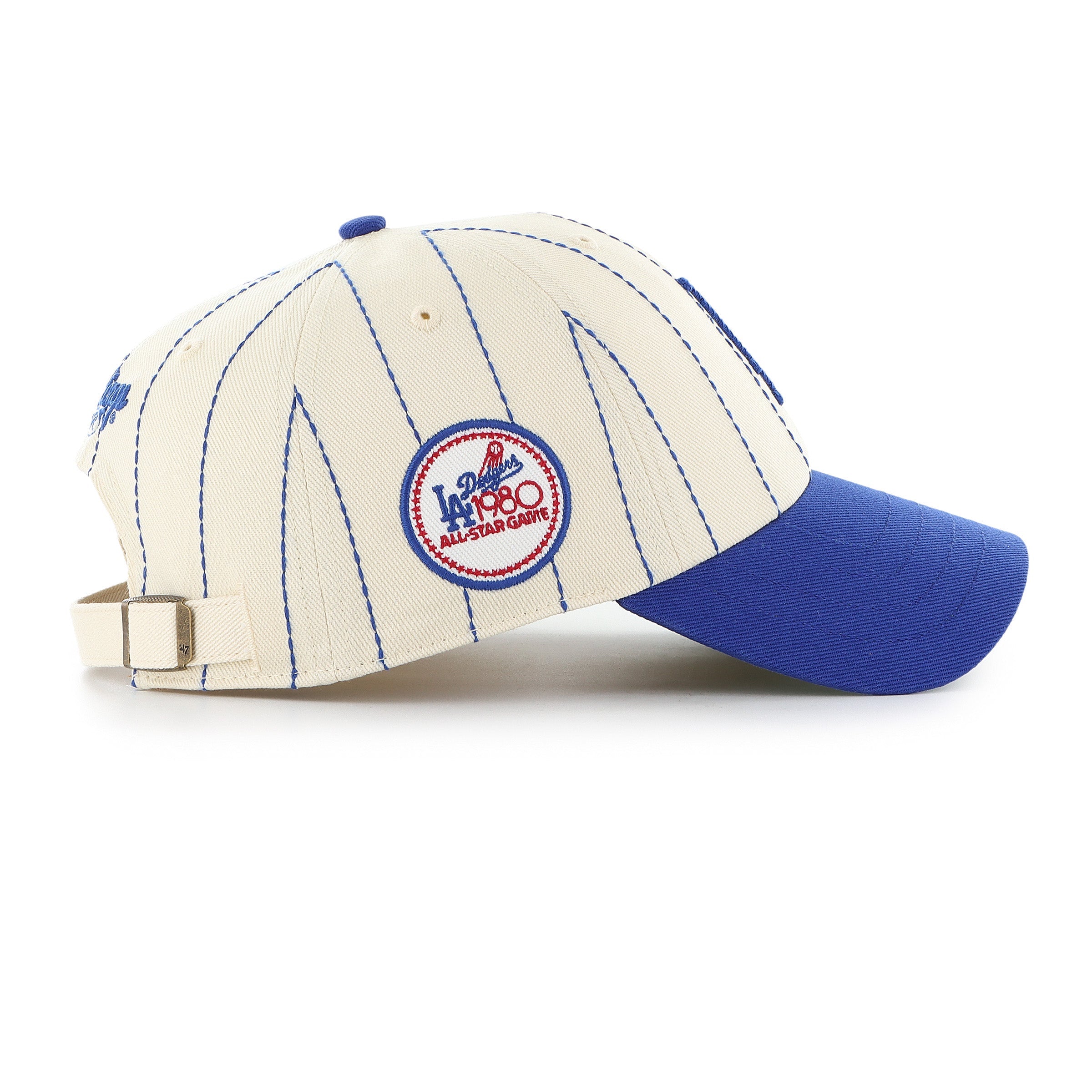 Los Angeles Dodgers MLB 47 Brand Men's Beige Rawlings Pinstripe Clean Up  Adjustable Hat