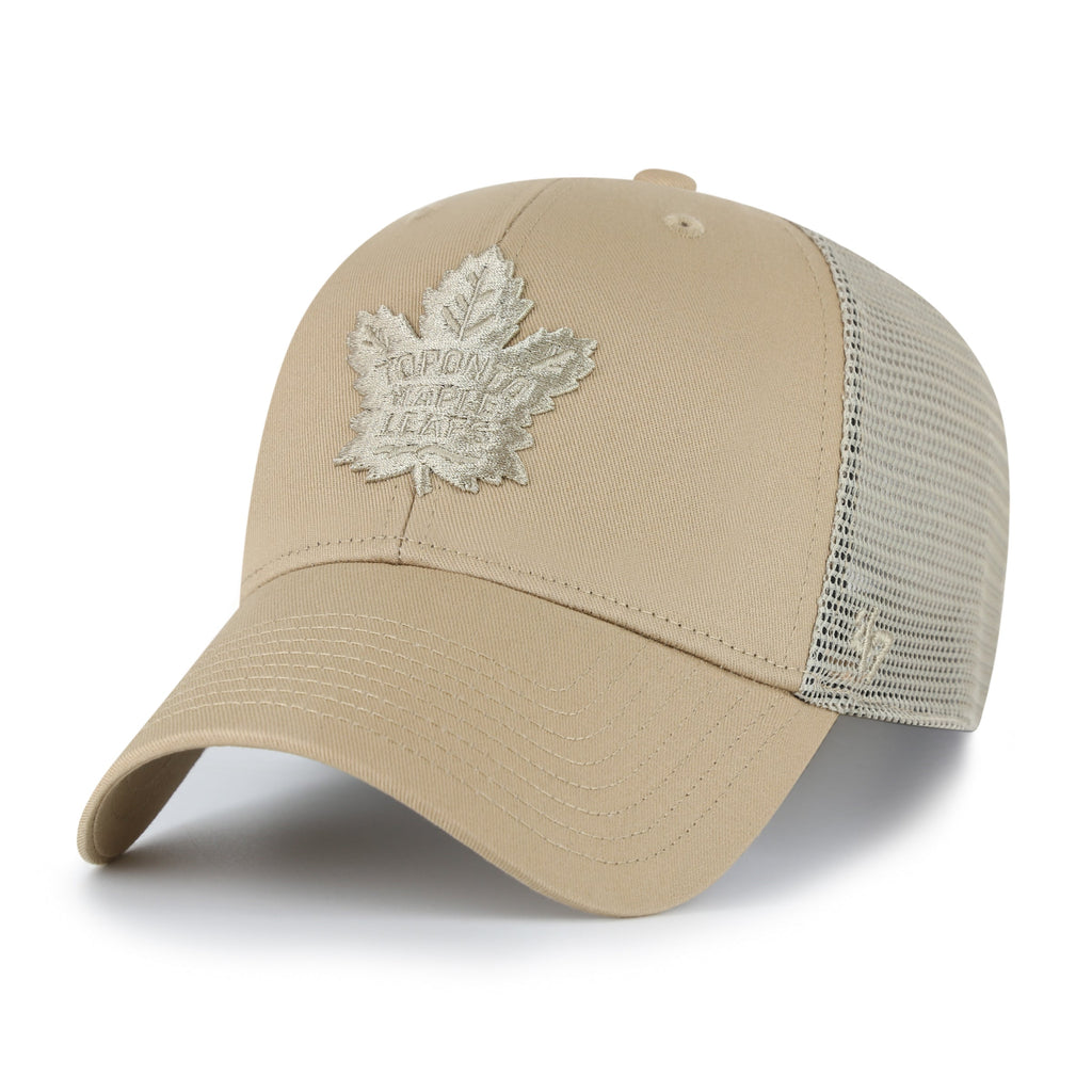 Toronto Maple Leafs NHL 47 Brand Men's Branson Khaki MVP Trucker Snapback Hat