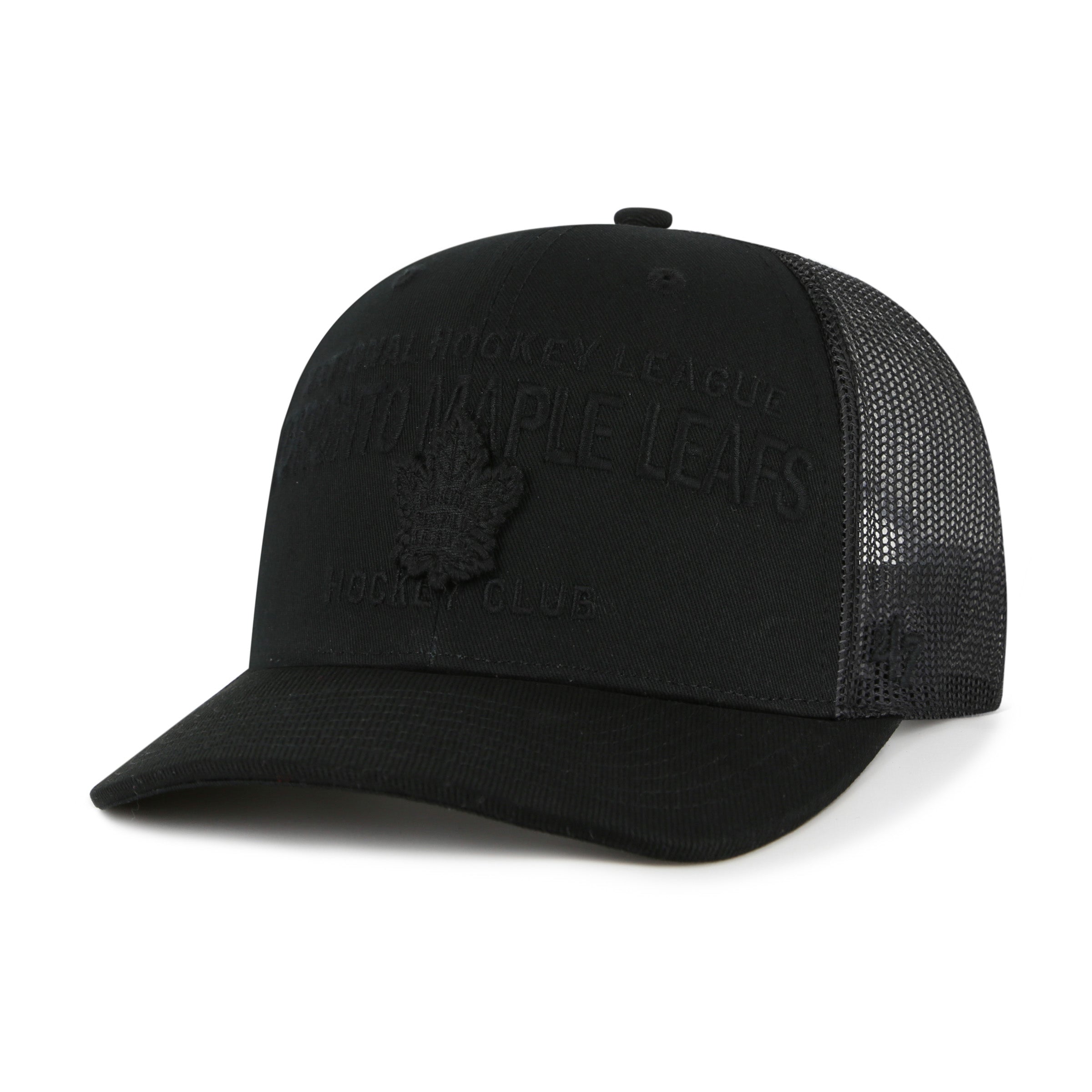 Toronto Maple Leafs NHL 47 Brand Men's Black Contemporary Trucker Snapback Hat
