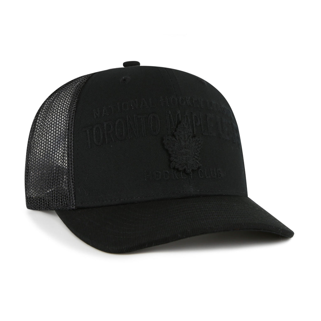Toronto Maple Leafs NHL 47 Brand Men's Black Contemporary Trucker Snapback Hat