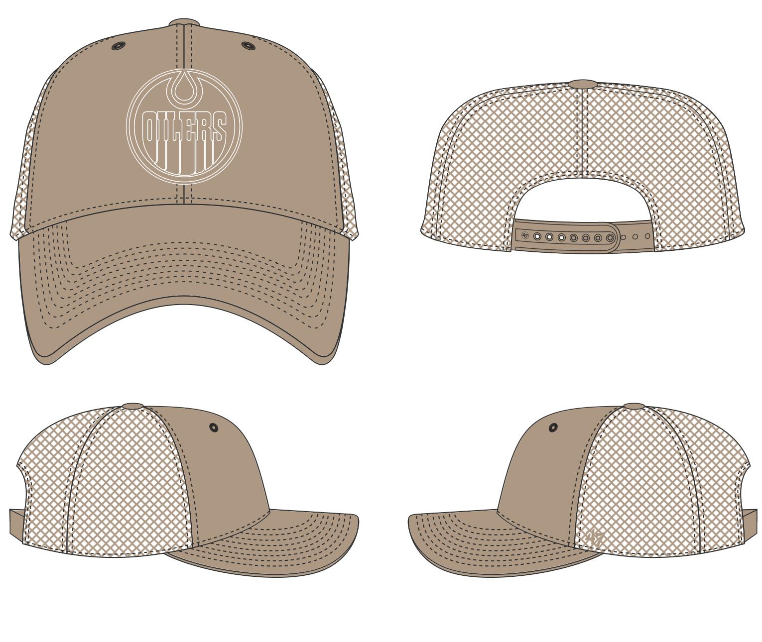 Edmonton Oilers NHL 47 Brand Men's Branson Khaki MVP Trucker Snapback Hat