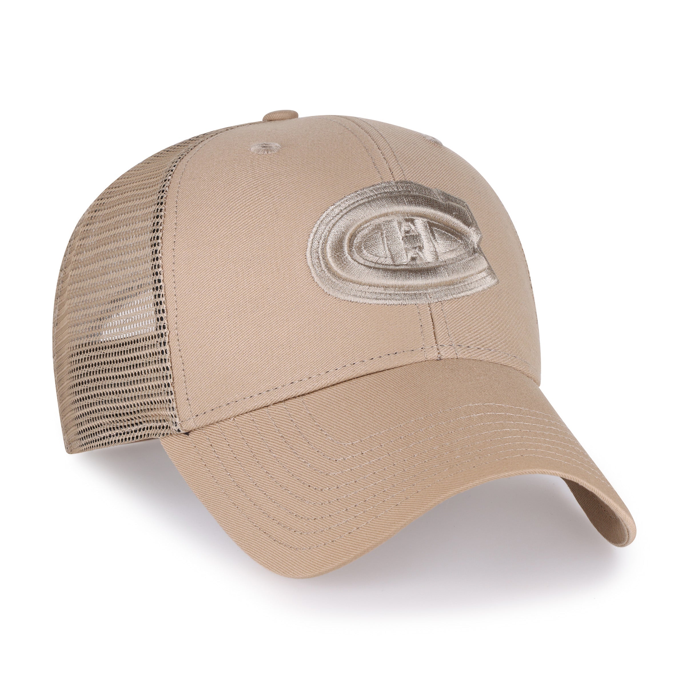 Montreal Canadiens NHL 47 Brand Men's Branson Khaki MVP Trucker Snapback Hat