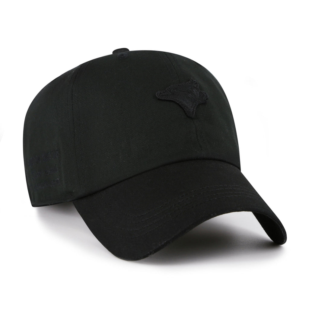 Toronto Blue Jays MLB 47 Brand Men's Black on Black Contemporary Clean Up Adjustable Hat