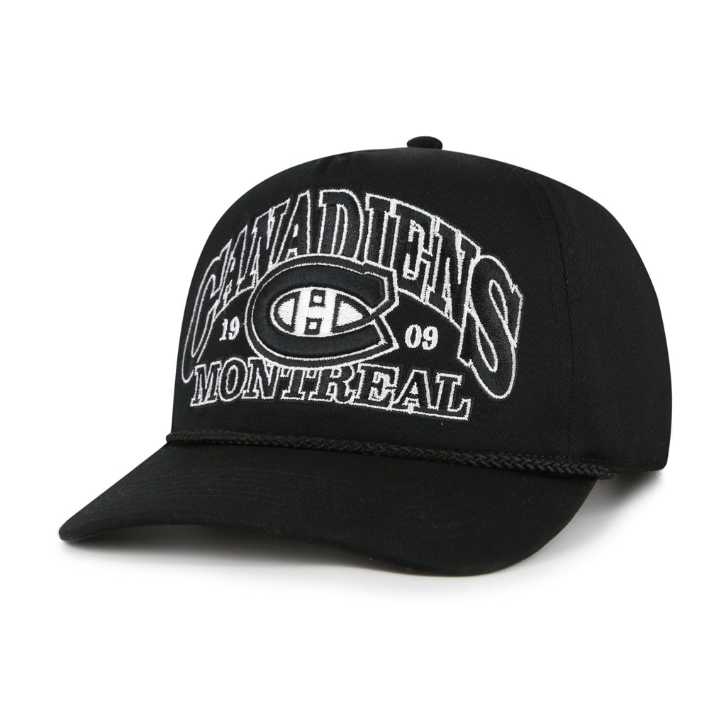 Montreal Canadiens NHL 47 Brand Men's Black Break Wood Hitch Snapback Hat