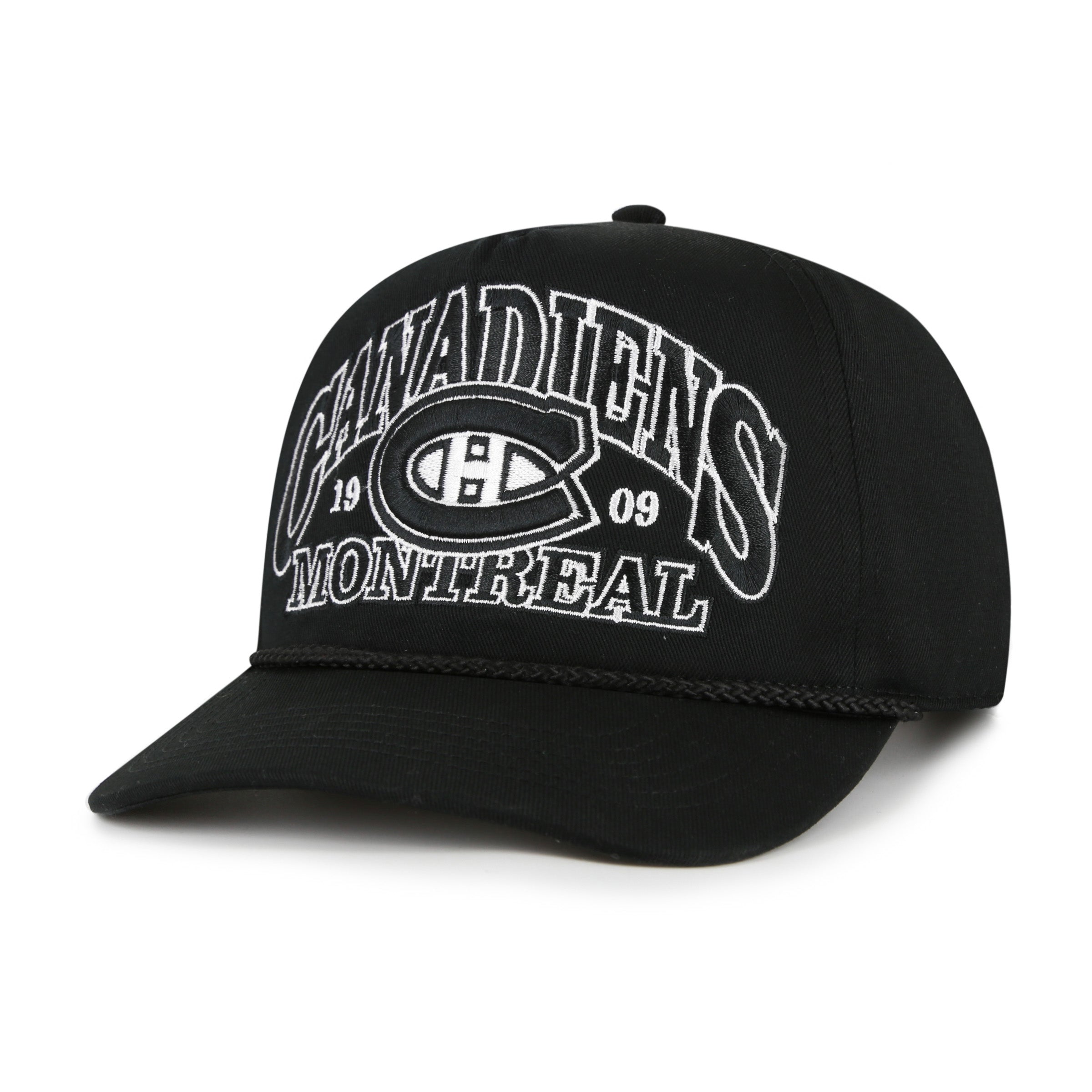 Montreal Canadiens NHL 47 Brand Men's Black Break Wood Hitch Snapback Hat