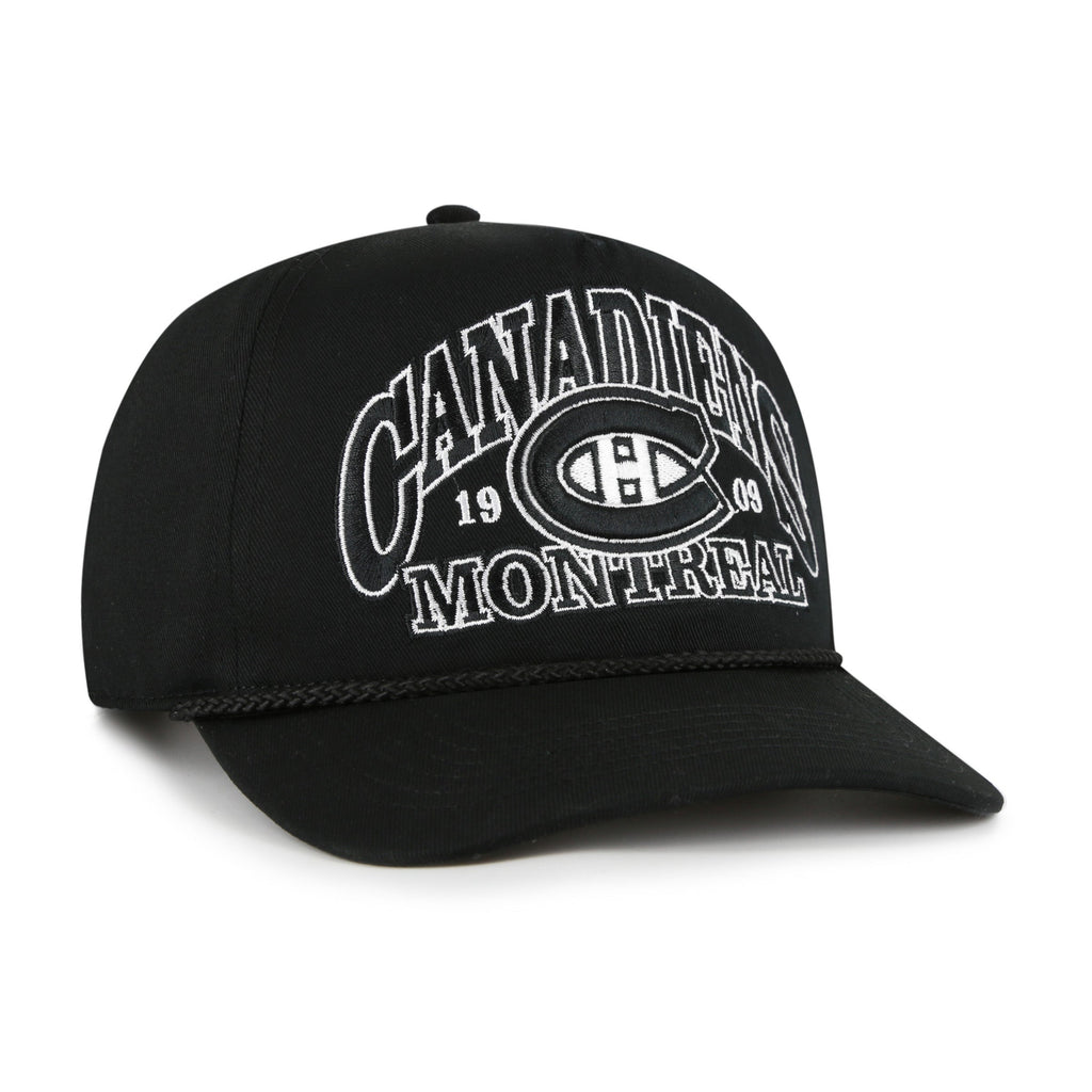 Montreal Canadiens NHL 47 Brand Men's Black Break Wood Hitch Snapback Hat
