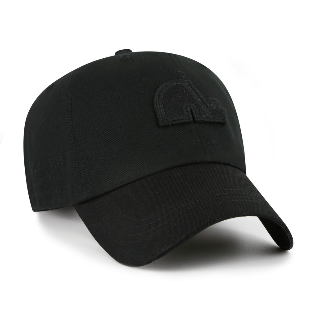 Quebec Nordiques NHL 47 Brand Men's Black on Black Contemporary Clean Up Adjustable Hat