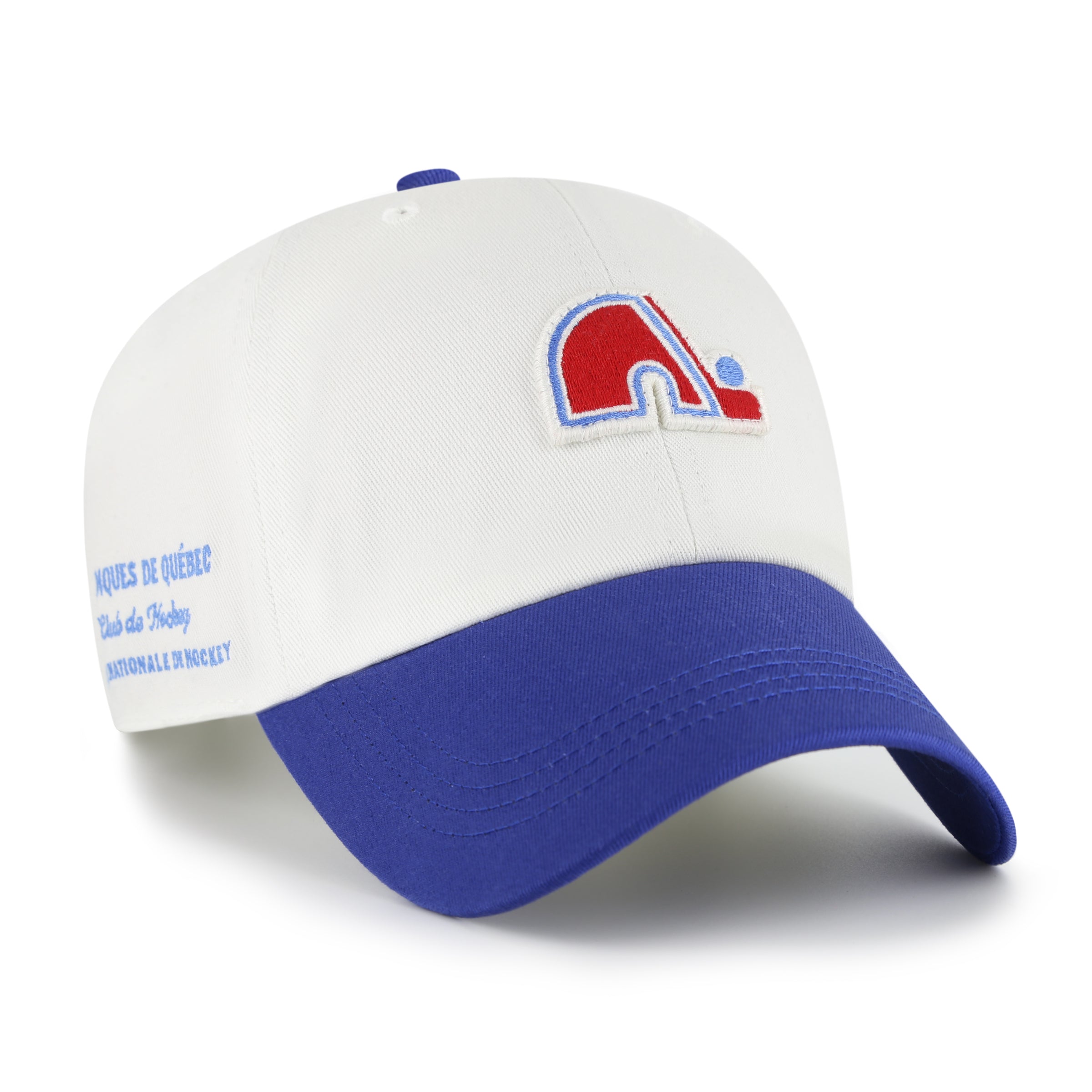 Quebec Nordiques NHL 47 Brand Men's White Royal Contemporary Two Tone Clean Up Adjustable Hat