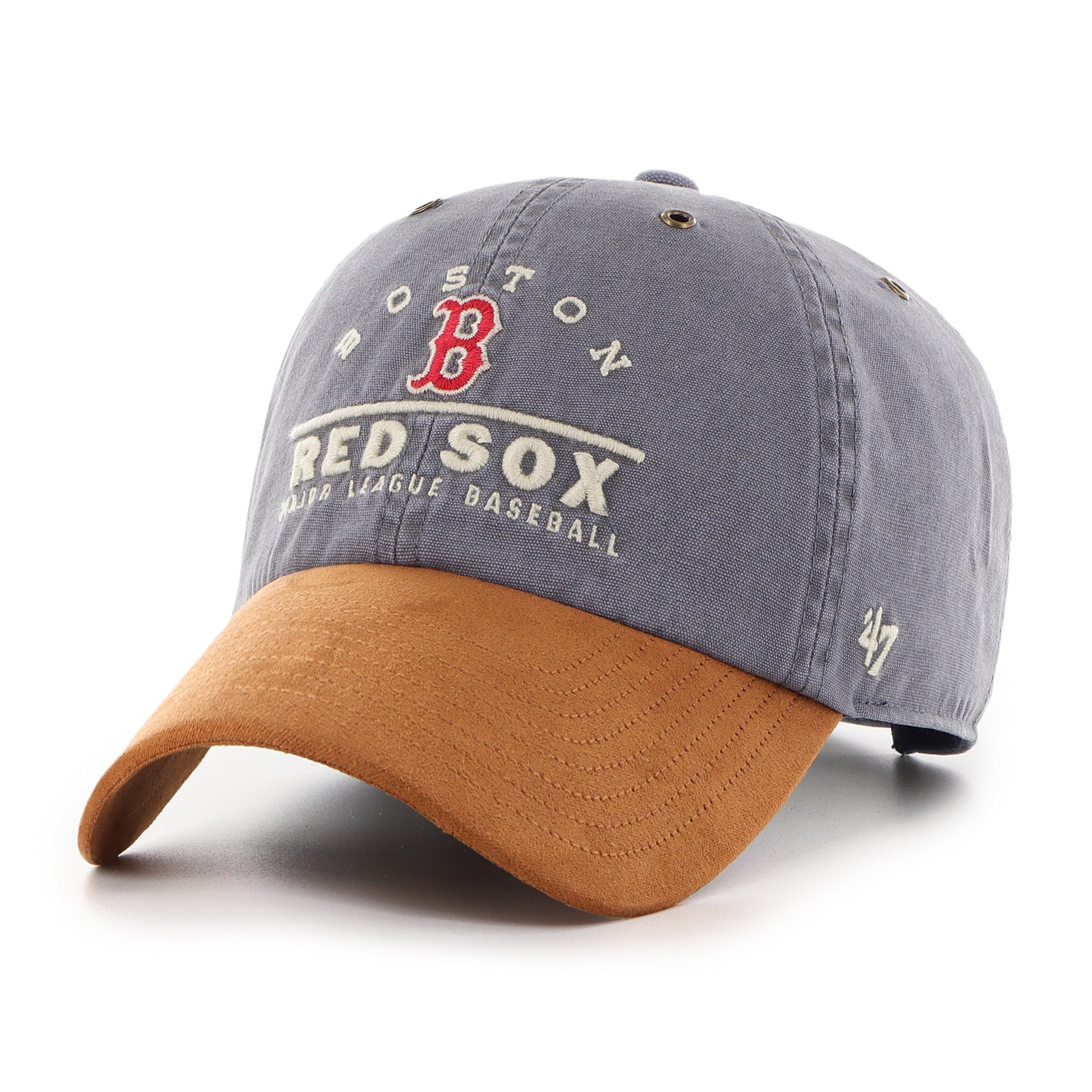 Boston Red Sox MLB 47 Brand Men's Grey Windham Suede Clean Up Adjustable Hat