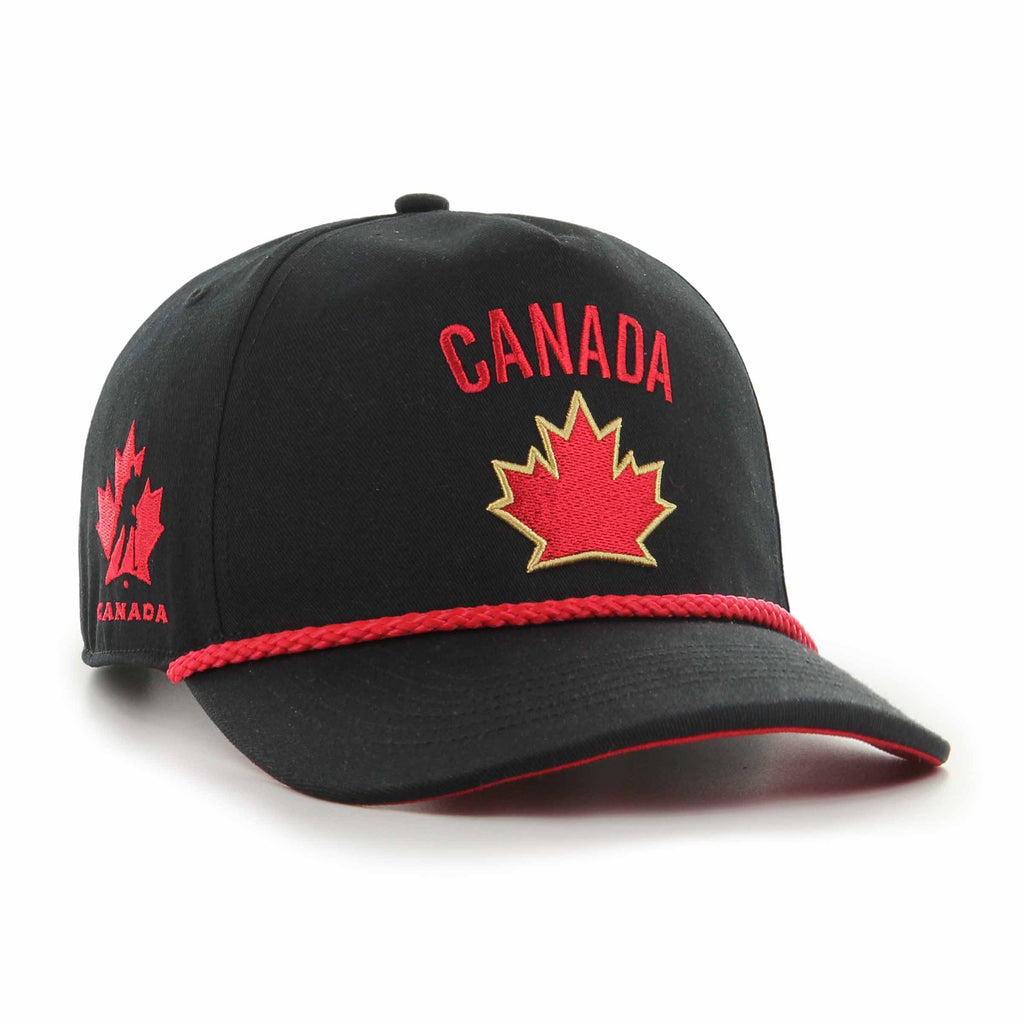 Hockey Canada IIHF 47 Brand Men's Black One Leaf Sure Shot Hitch Snapback Hat