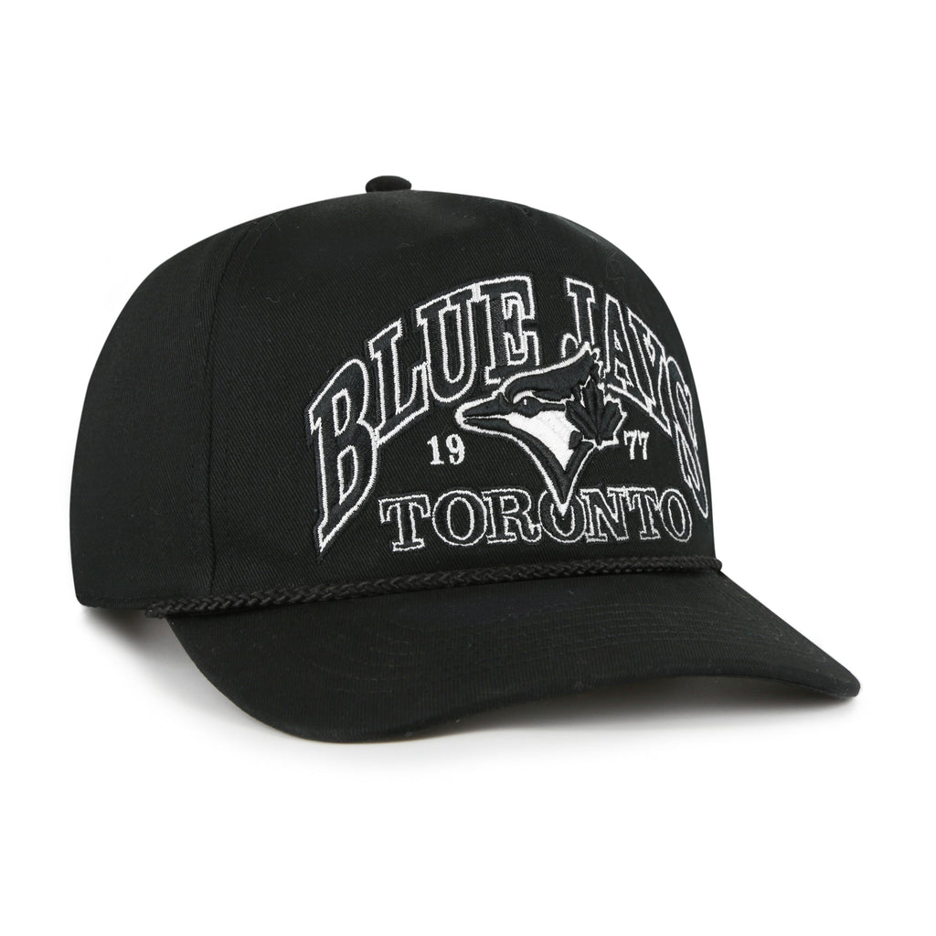 Toronto Blue Jays MLB 47 Brand Men's Black Break Wood Hitch Snapback Hat
