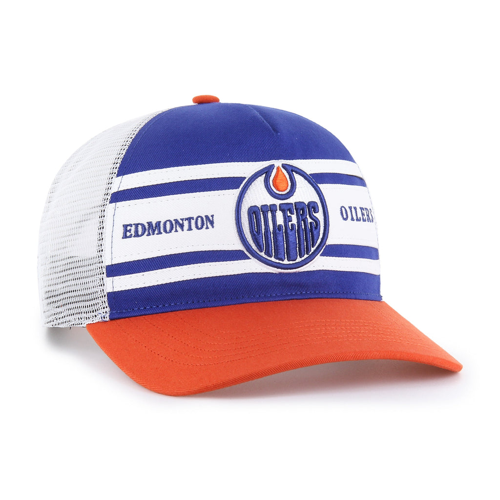 Edmonton Oilers NHL 47 Brand Men's Royal/Orange Super Stripe Hitch Adjustable Hat