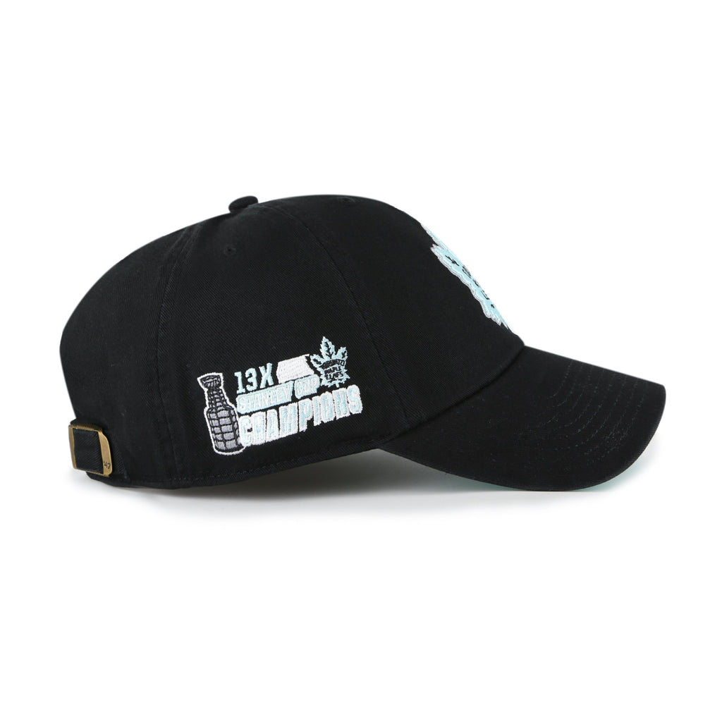 Toronto Maple Leafs NHL 47 Brand Men's Black Mint Double Under Clean Up Adjustable Hat