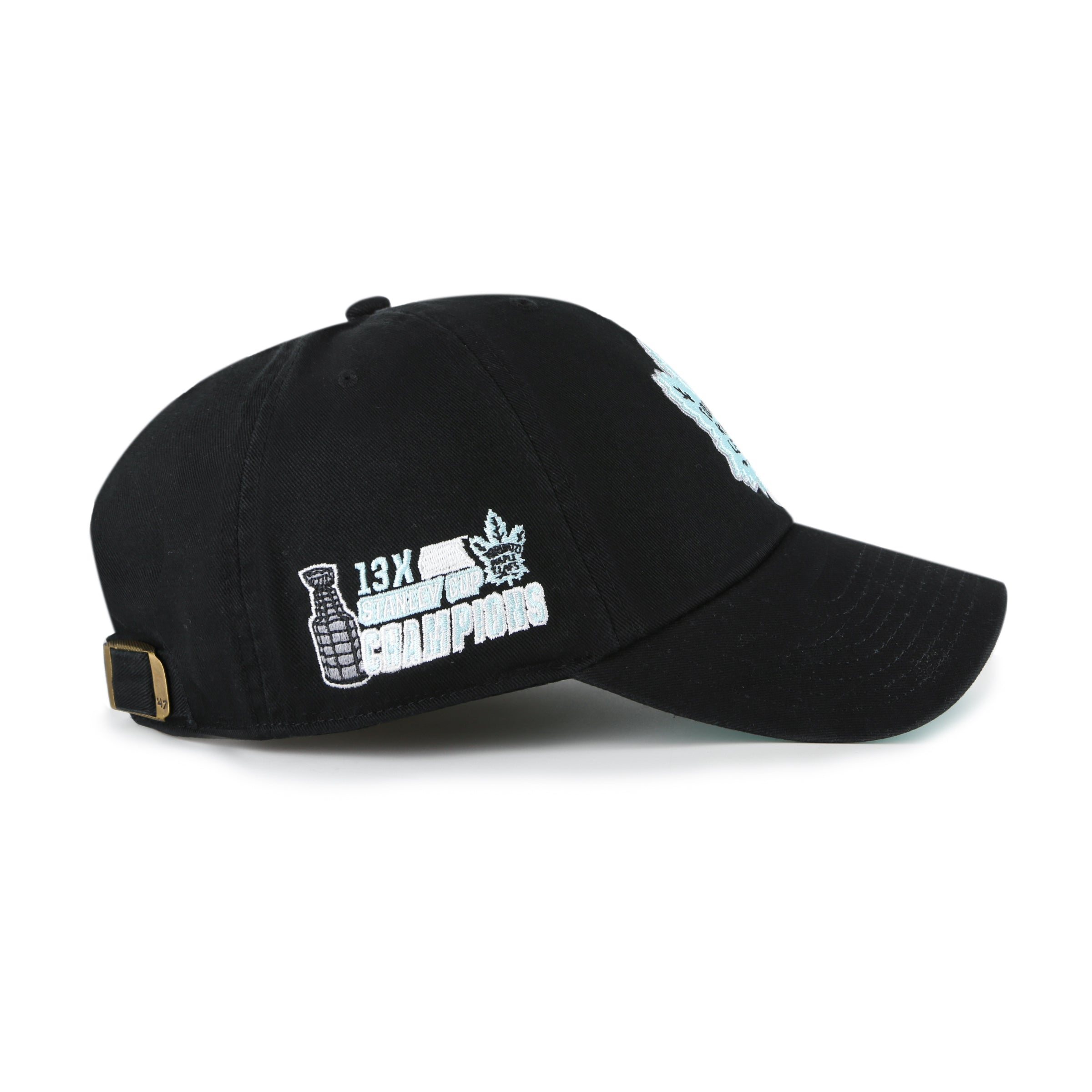 Toronto Maple Leafs NHL 47 Brand Men's Black Mint Double Under Clean Up Adjustable Hat