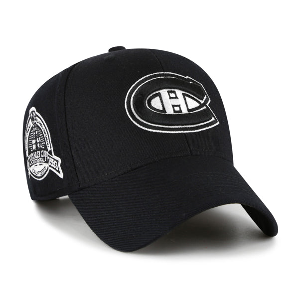 Montreal Canadiens NHL 47 Brand Men's Black White MVP Sure Shot Snapback