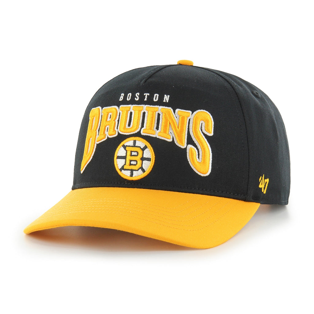 Boston Bruins NHL 47 Brand Men's Black Hard Hat Arch Hitch Snapback Hat