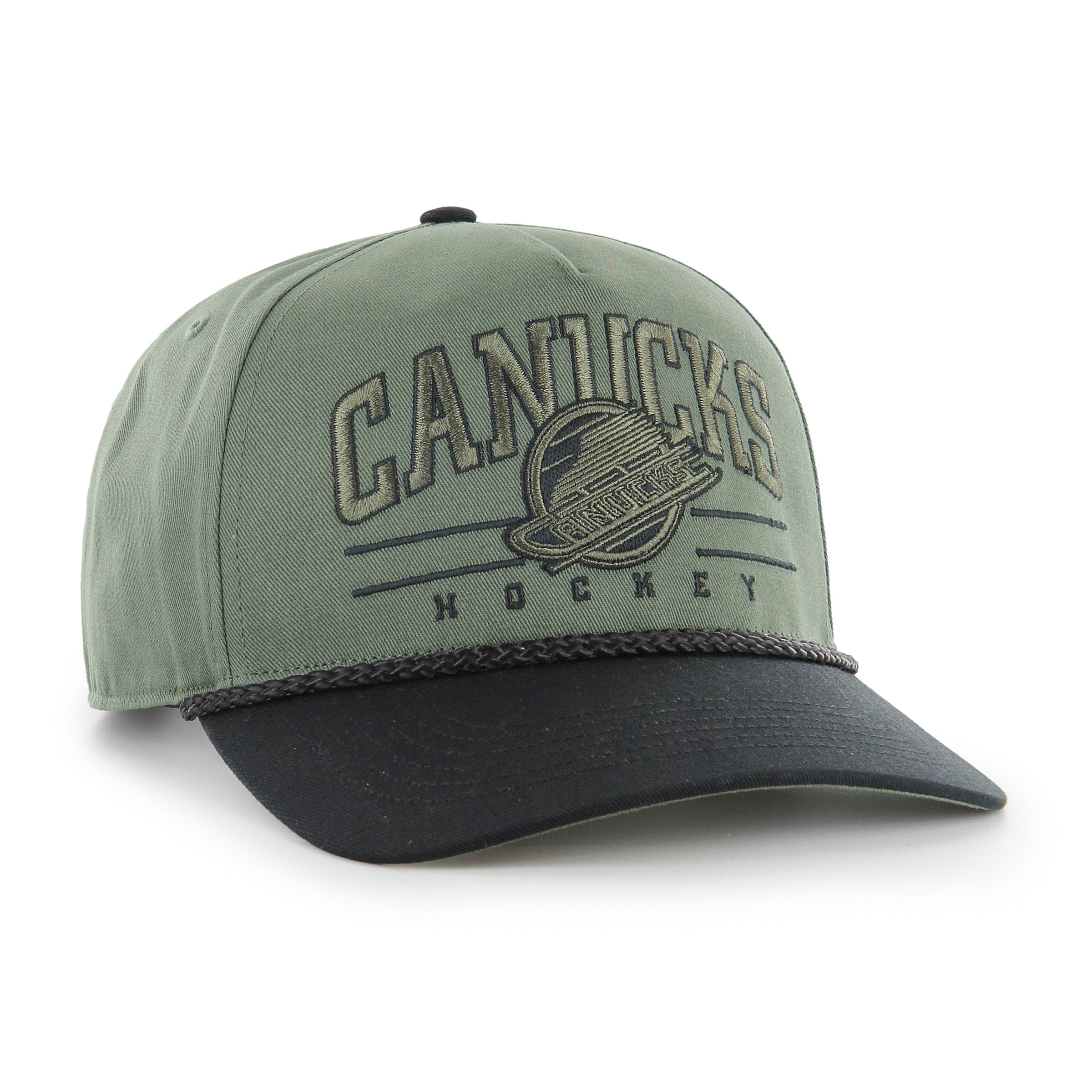 Vancouver Canucks NHL 47 Brand Men's Green Roscoe Rope Option Hitch Adjustable Hat