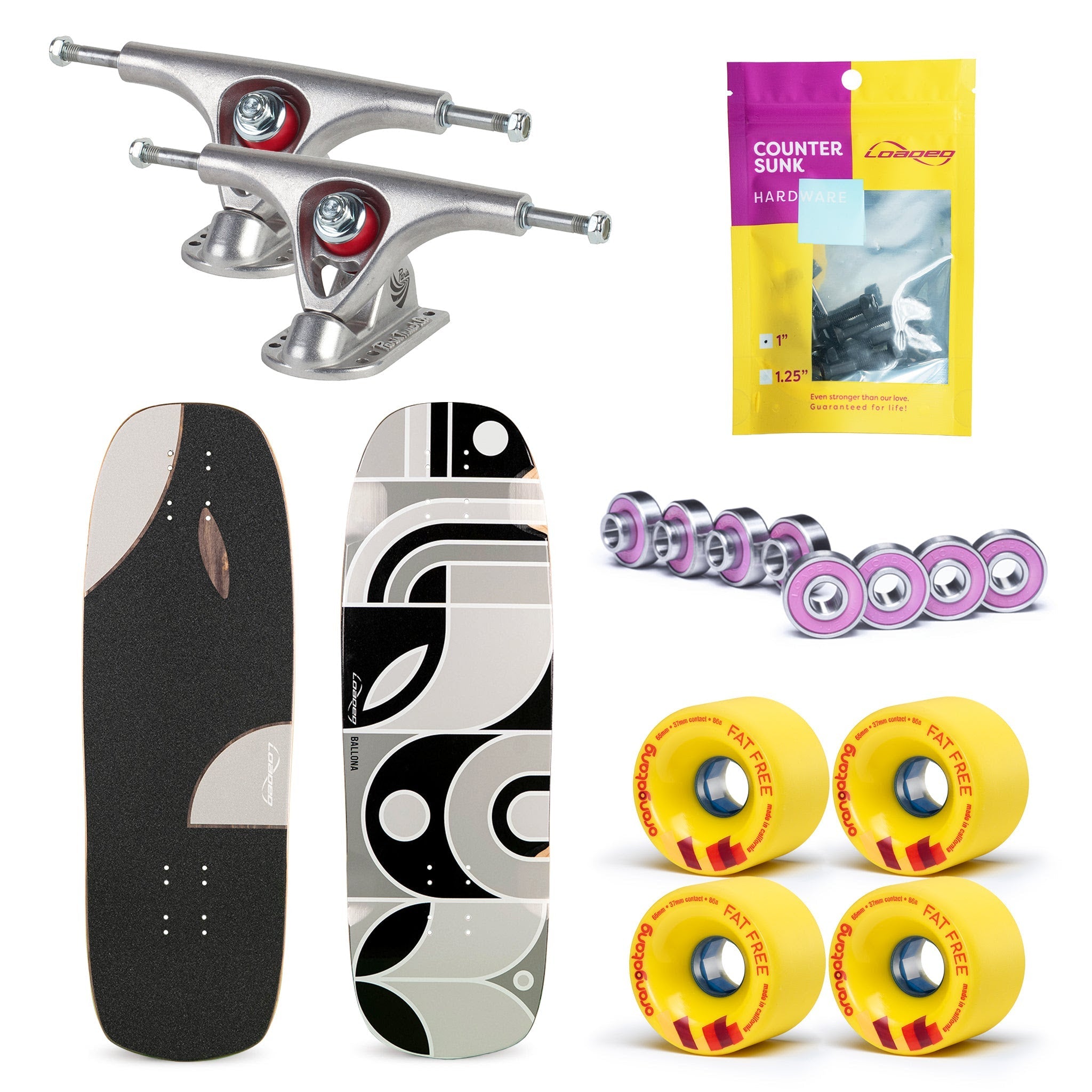Loaded Ballona Orca Longboard Complete - Fat Free 86a Yellow
