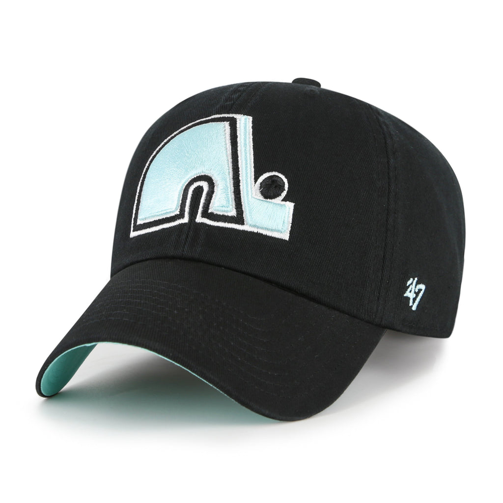 Quebec Nordiques NHL 47 Brand Men's Black Mint Double Under Clean Up Adjustable Hat