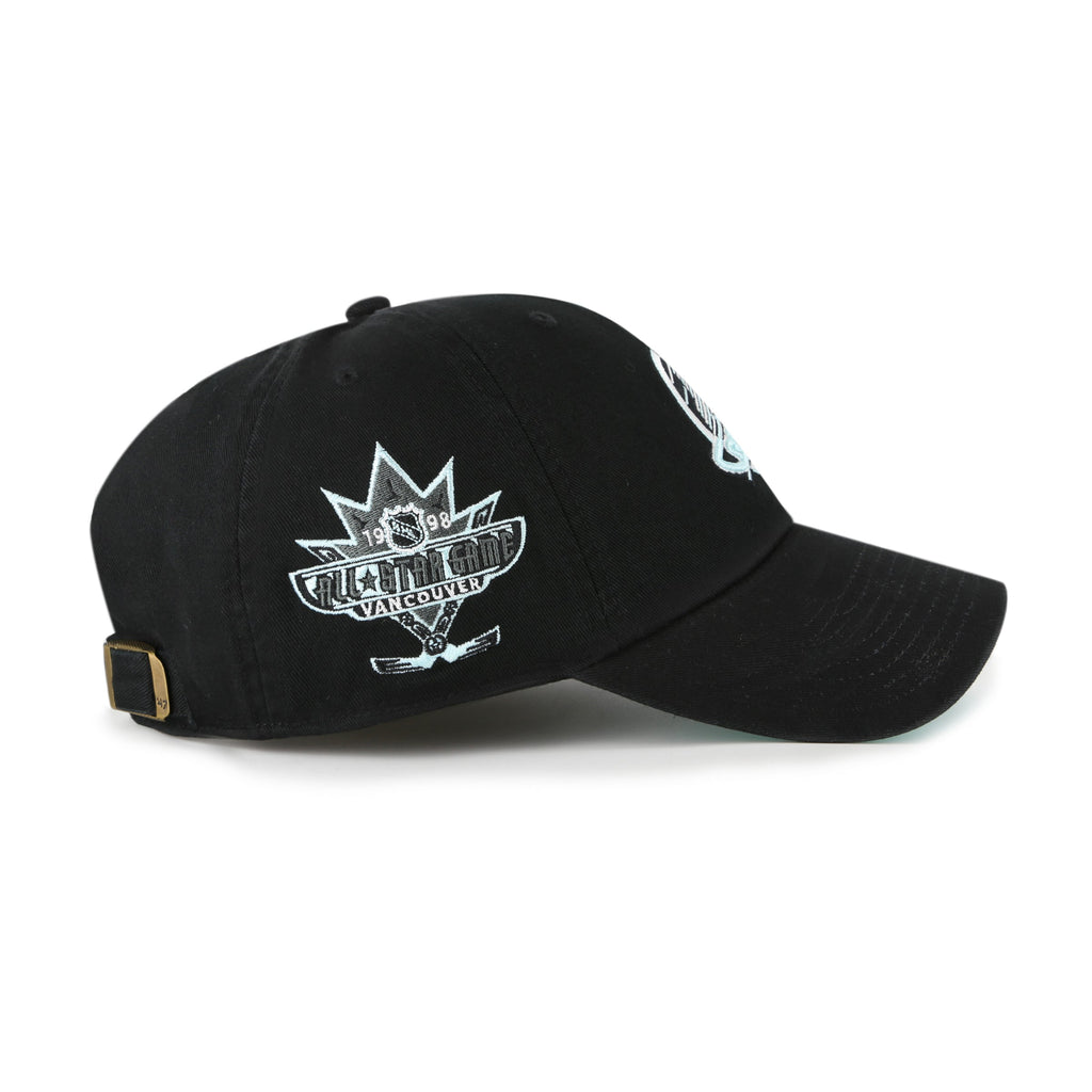 Vancouver Canucks NHL 47 Brand Men's Black Mint Double Under Clean Up Adjustable Hat