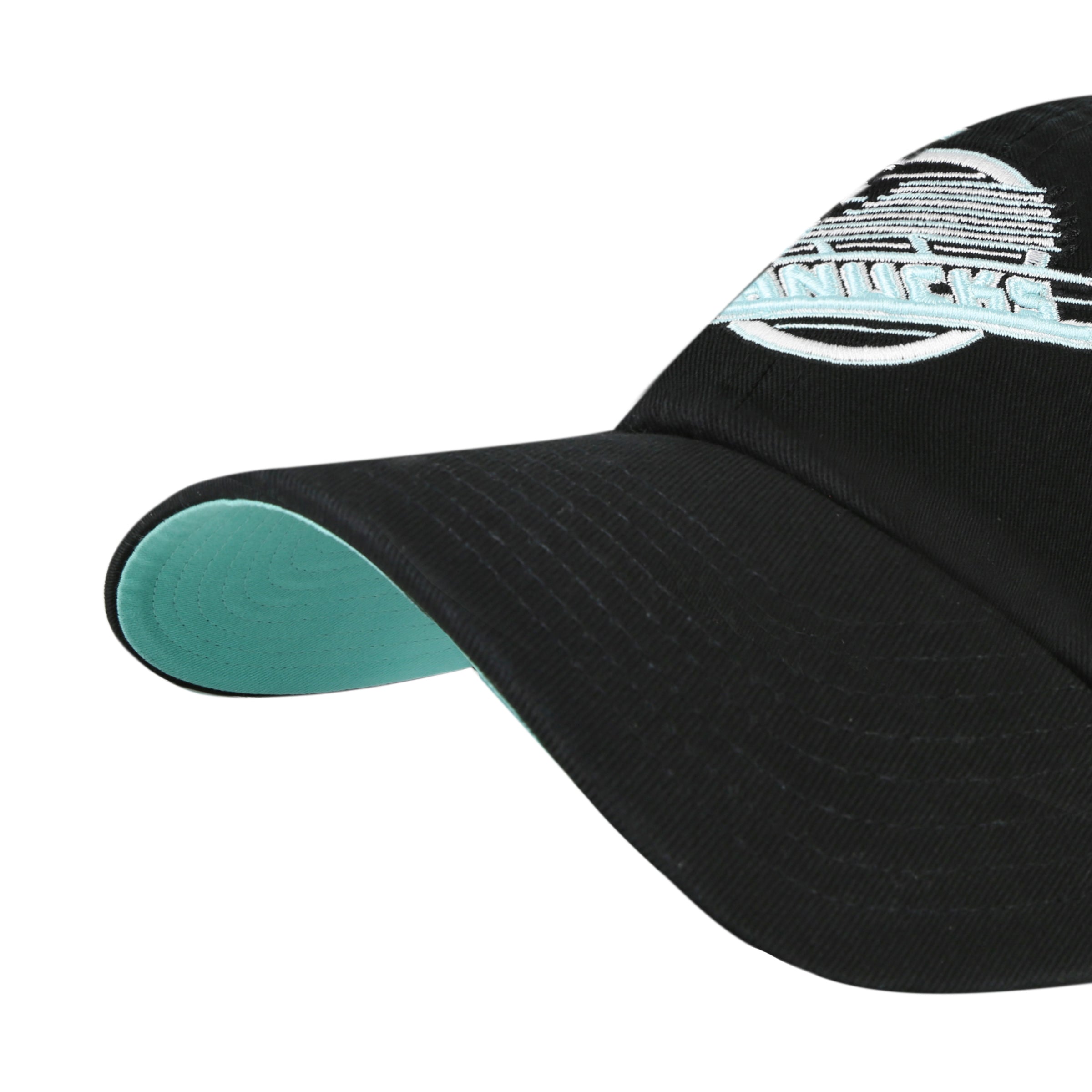 Vancouver Canucks NHL 47 Brand Men's Black Mint Double Under Clean Up Adjustable Hat