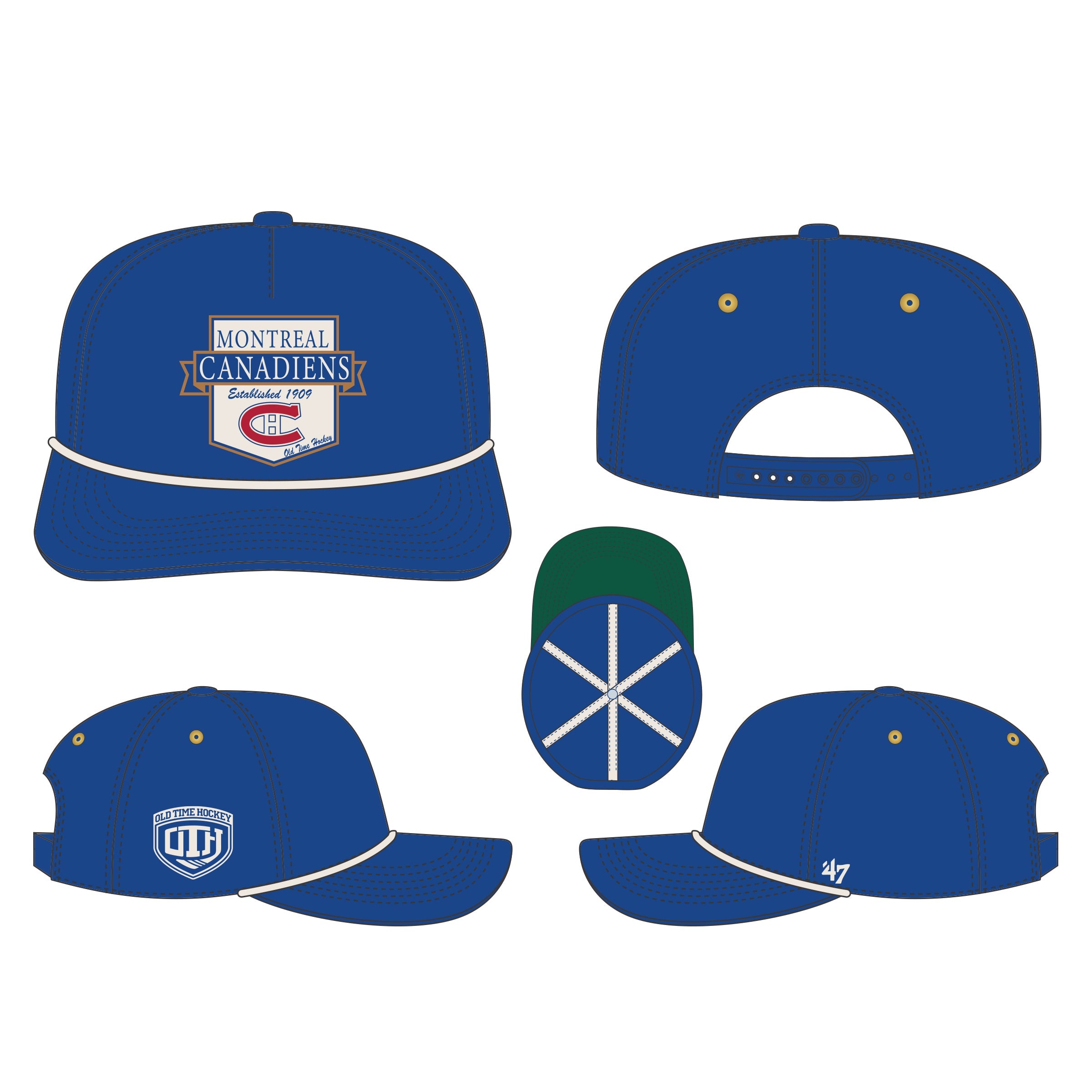 Montreal Canadiens NHL 47 Brand Men's Royal Blue Rafter Sure Shot Hitch Snapback